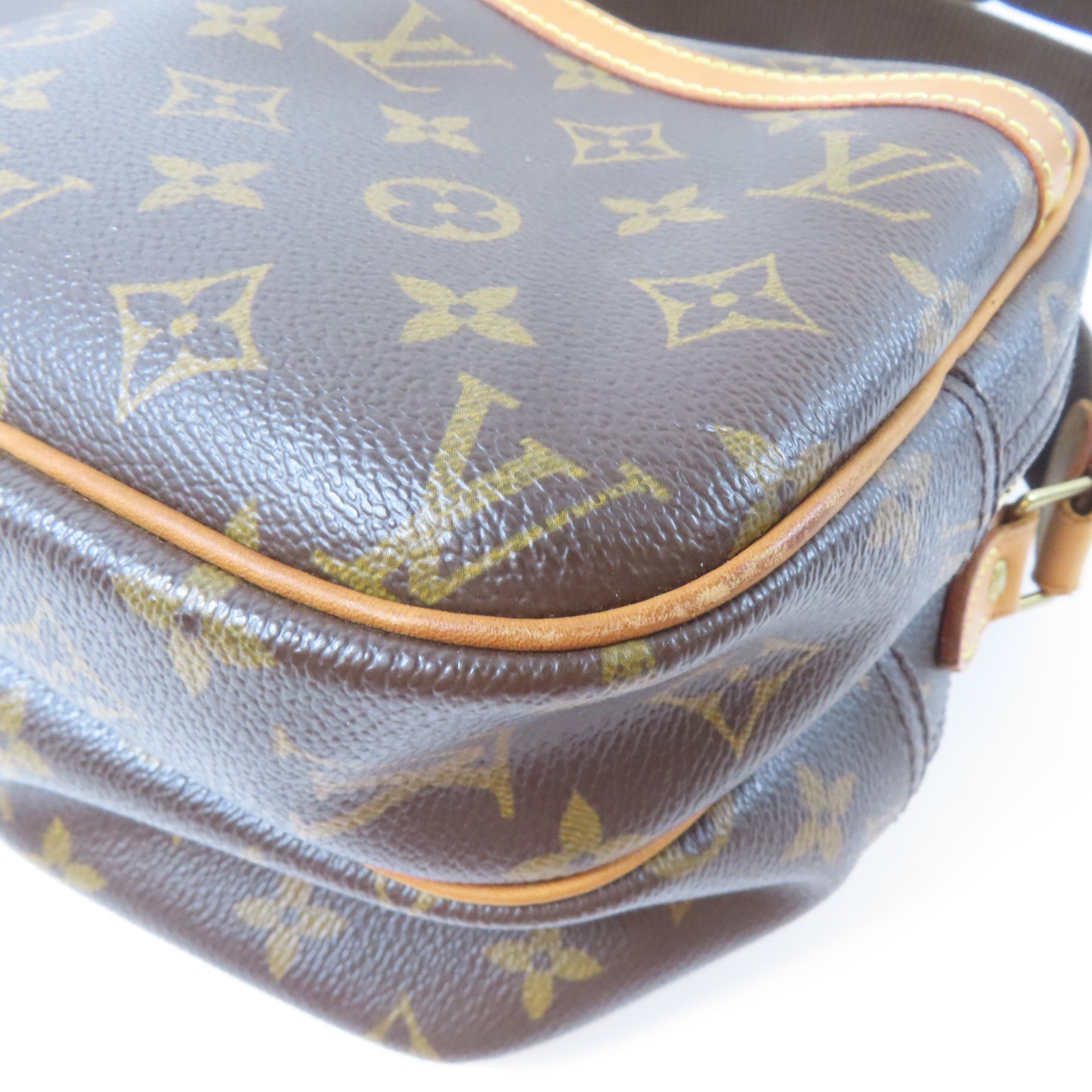 LOUIS VUITTON Monogram Reporter PM金扣肩背袋啡色