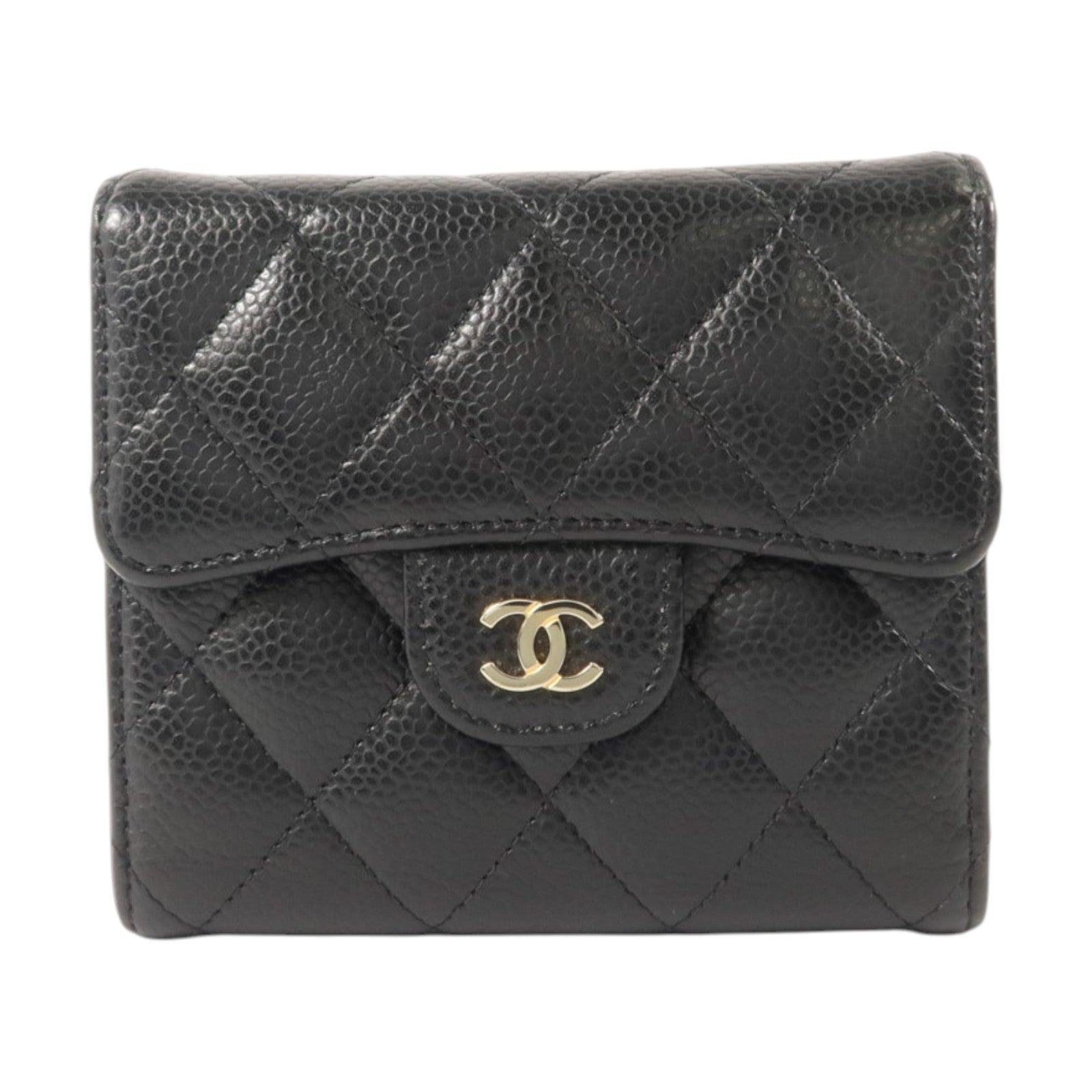 CHANEL 牛皮皮革Classic Small Flap Wallet金扣錢包