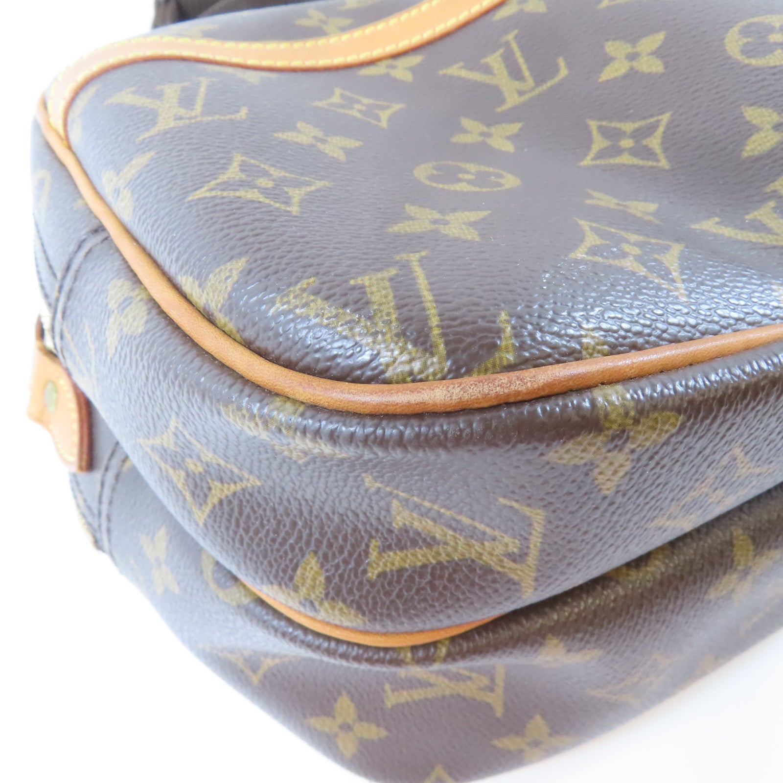 LOUIS VUITTON Monogram Reporter PM金扣肩背袋啡色