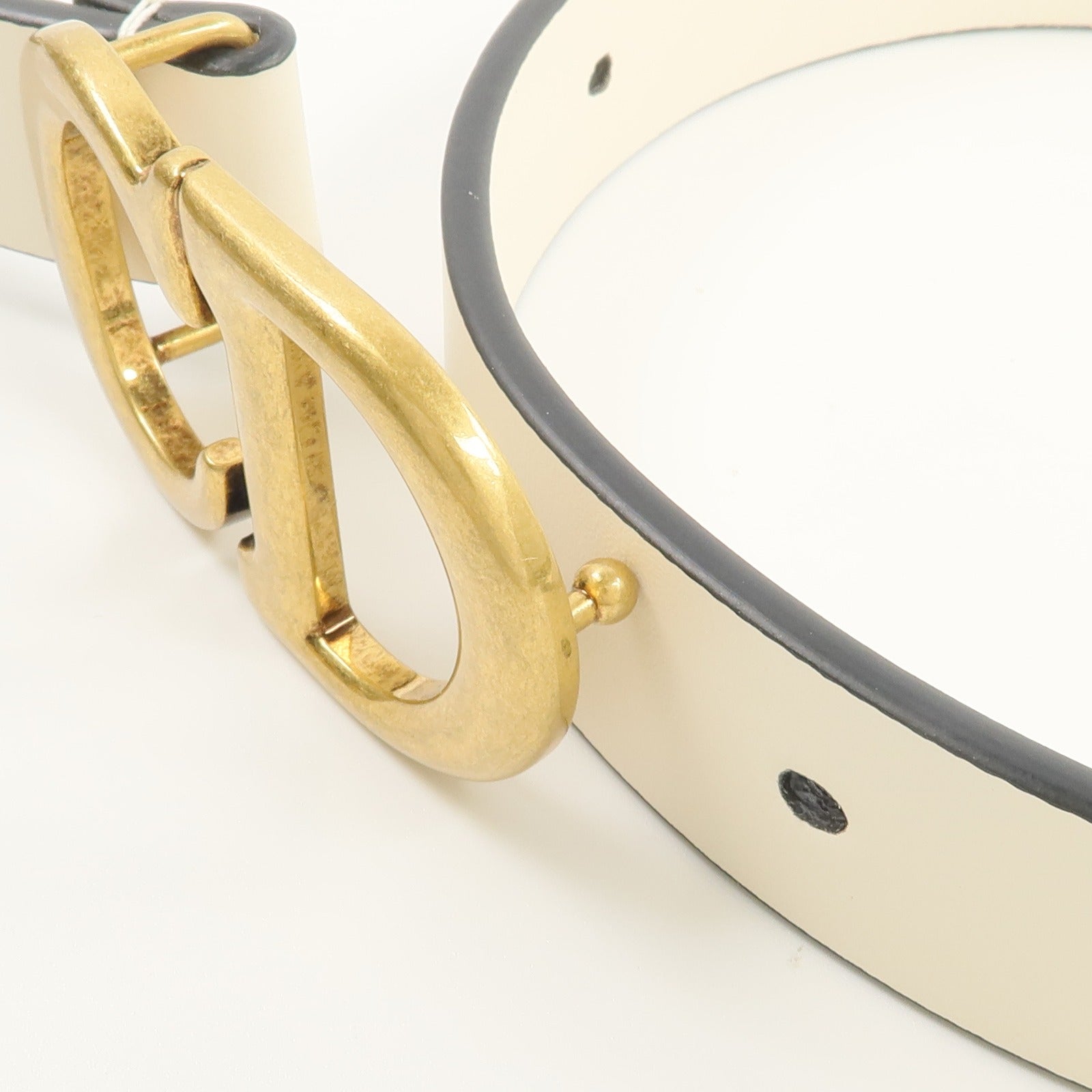 Dior 牛皮皮革/金屬Saddle Belt 75cm皮帶