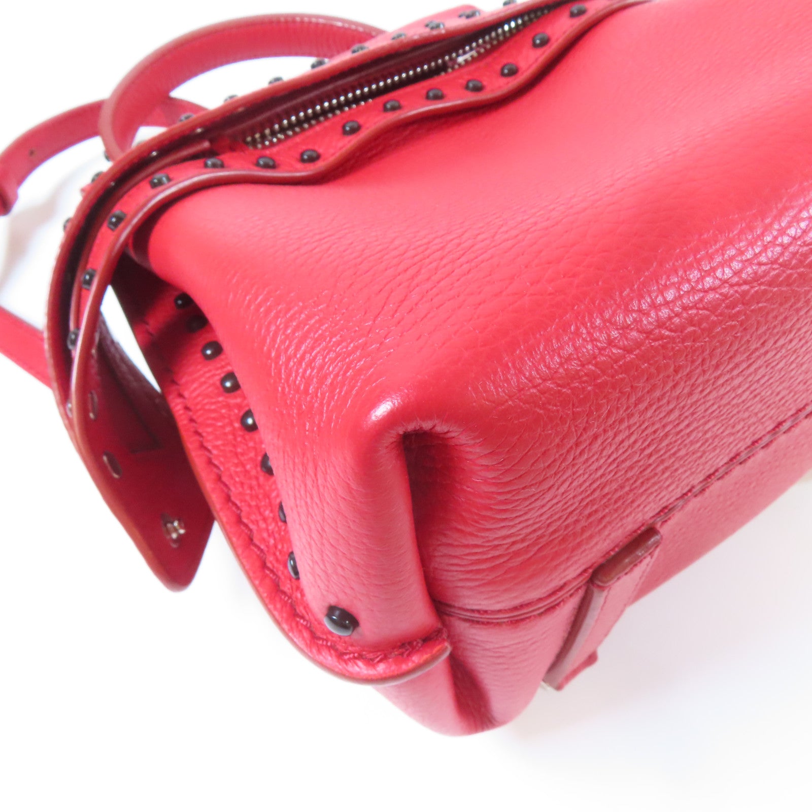 TOD’S 【激減優惠】牛皮皮革Backpack銀扣背包紅色