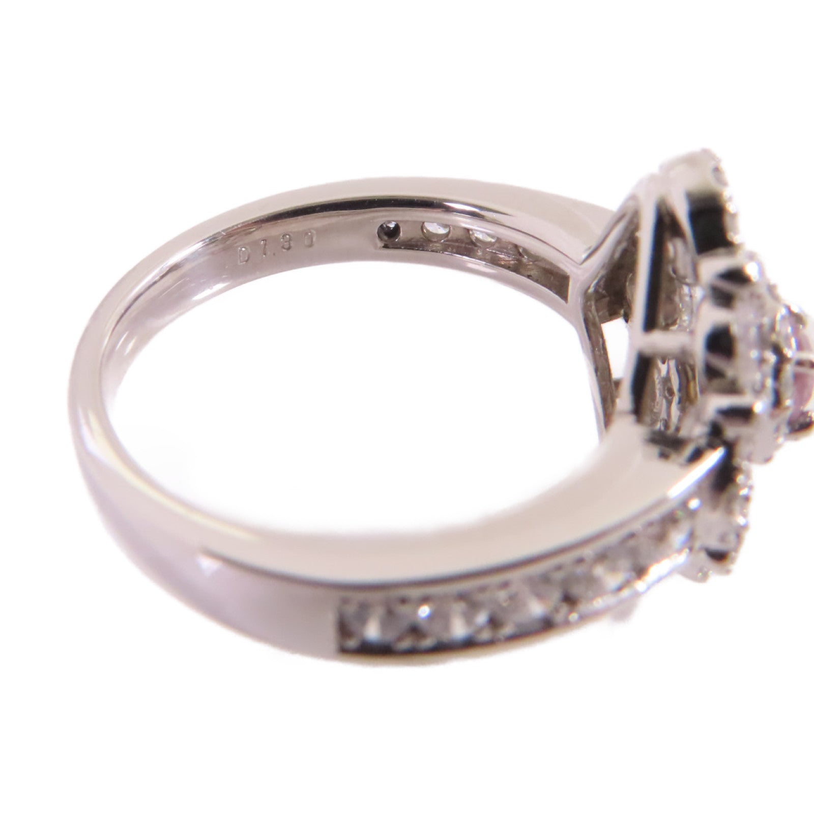 JEWELRY PT900鉑金/0.173ct粉紅鑽石/0.130ct鑽石Diamond Ring戒指US#6.5
