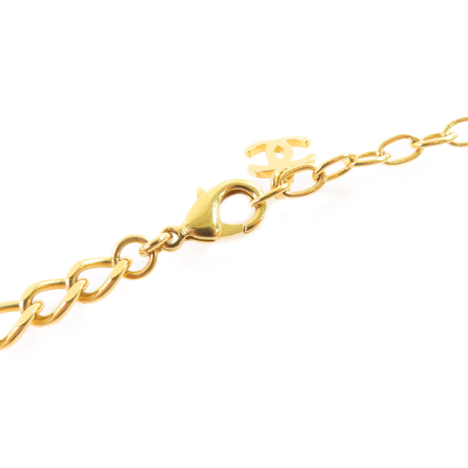 CHANEL 金屬CC Necklace金扣項鏈金色/黑色