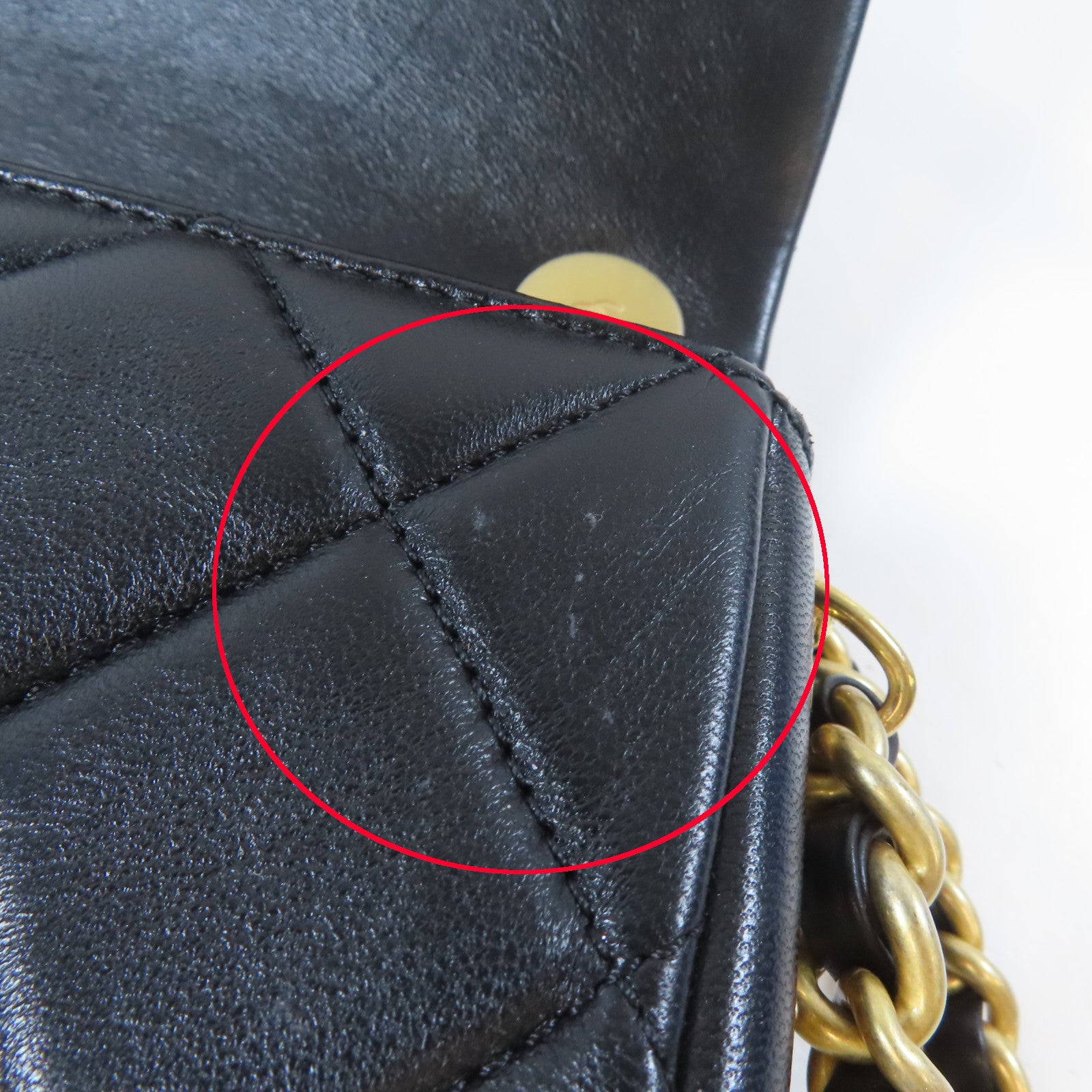 CHANEL 菱格羊皮皮革Mini Flap Bag金扣手挽肩背兩用袋袋黑色