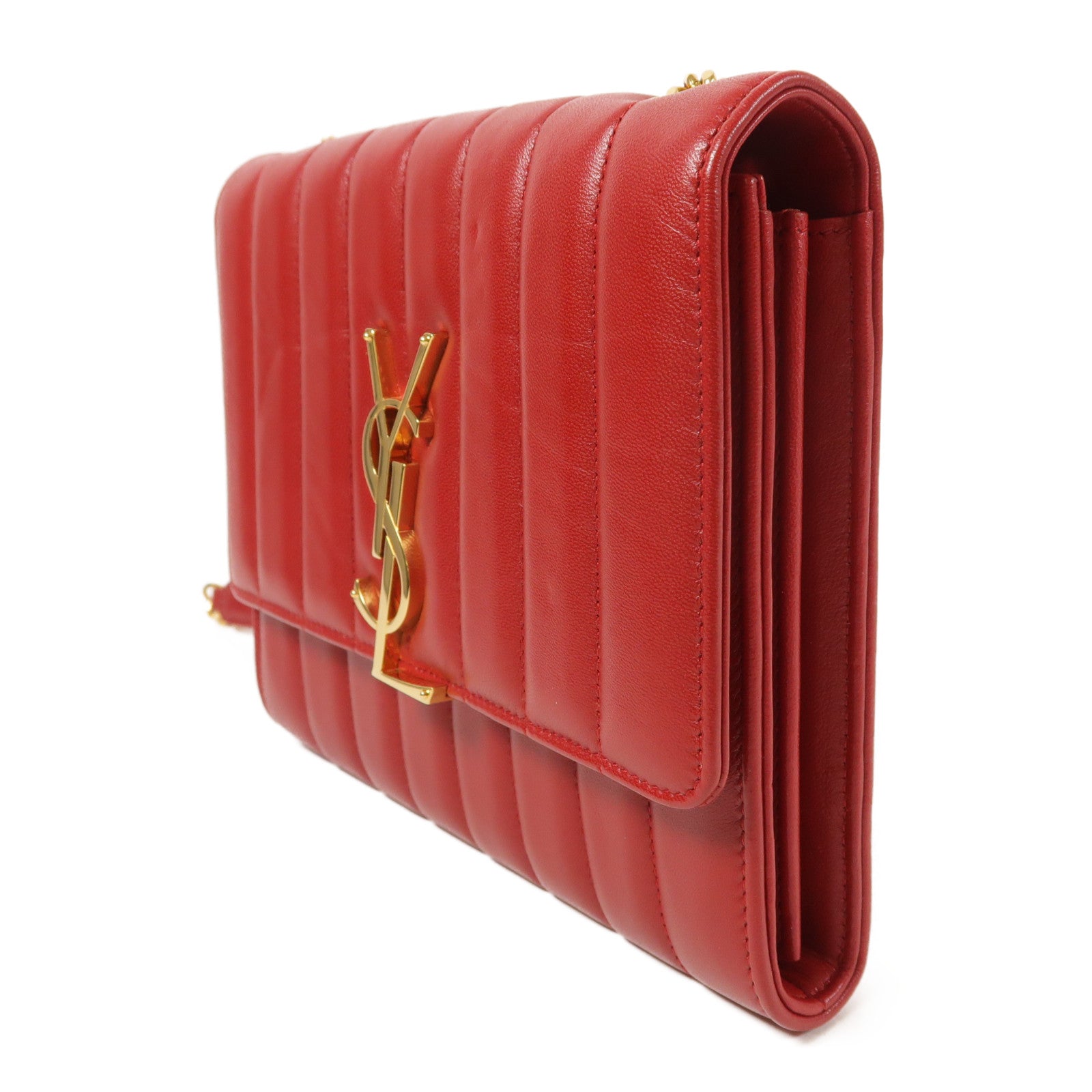 SAINT LAURENT 牛皮皮革Chain Shoulder金扣鏈帶肩背袋