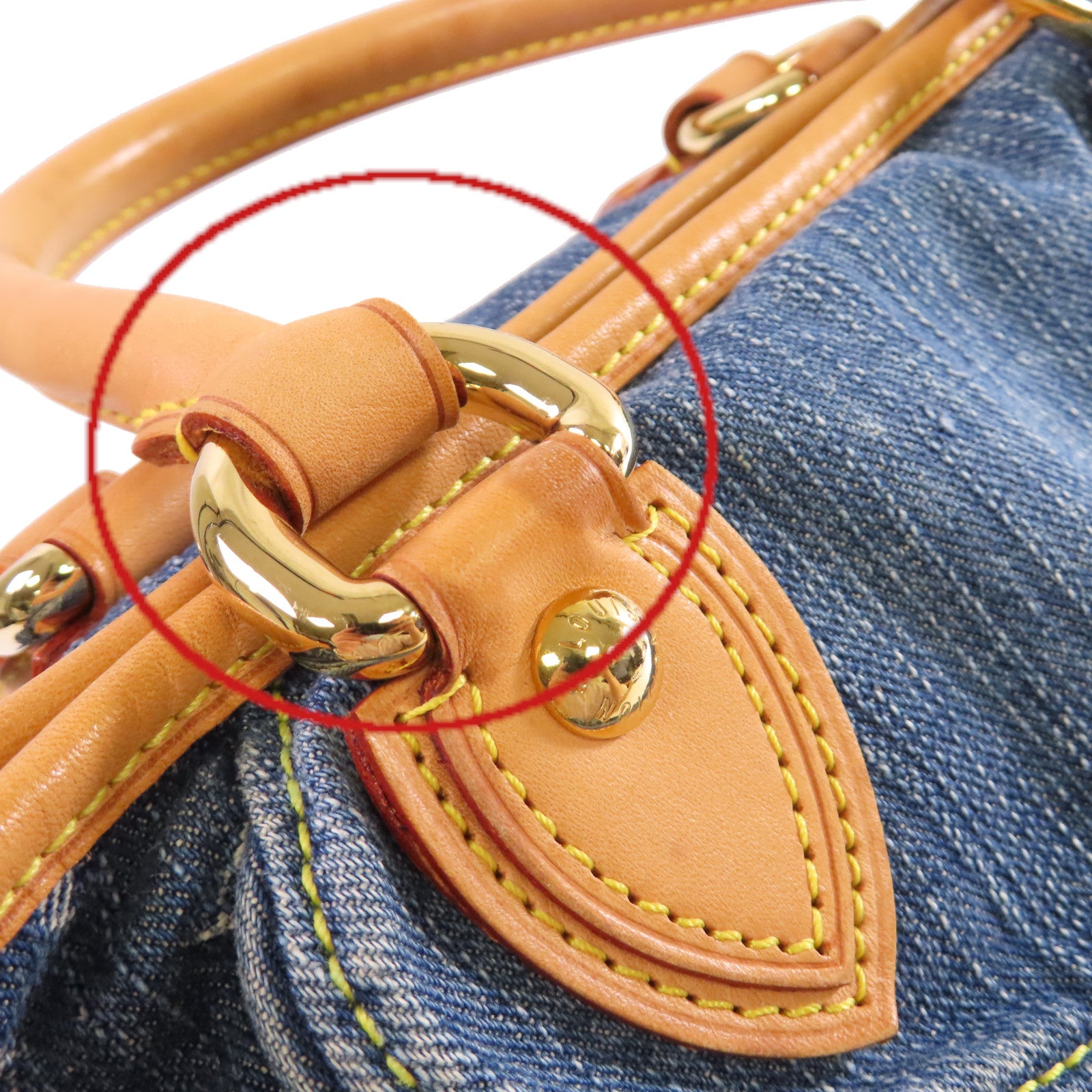 LOUIS VUITTON Monogram Denim Neo Cabby MM 2Way Shoulder Bag金扣手挽肩背兩用袋藍色