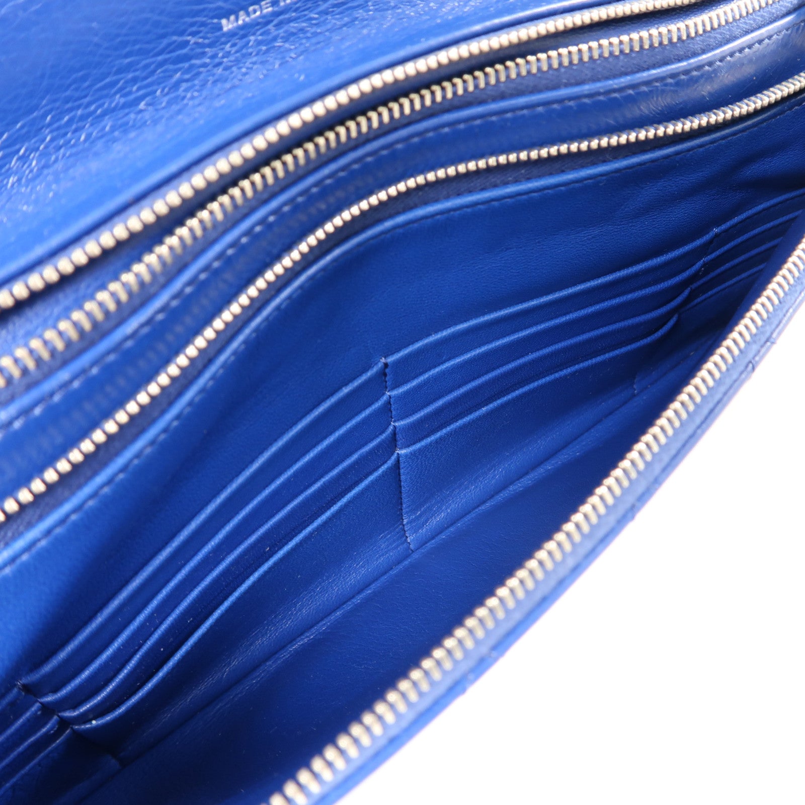 CHANEL CC SHW 31 Pouch Calfskin Leather Blue/White