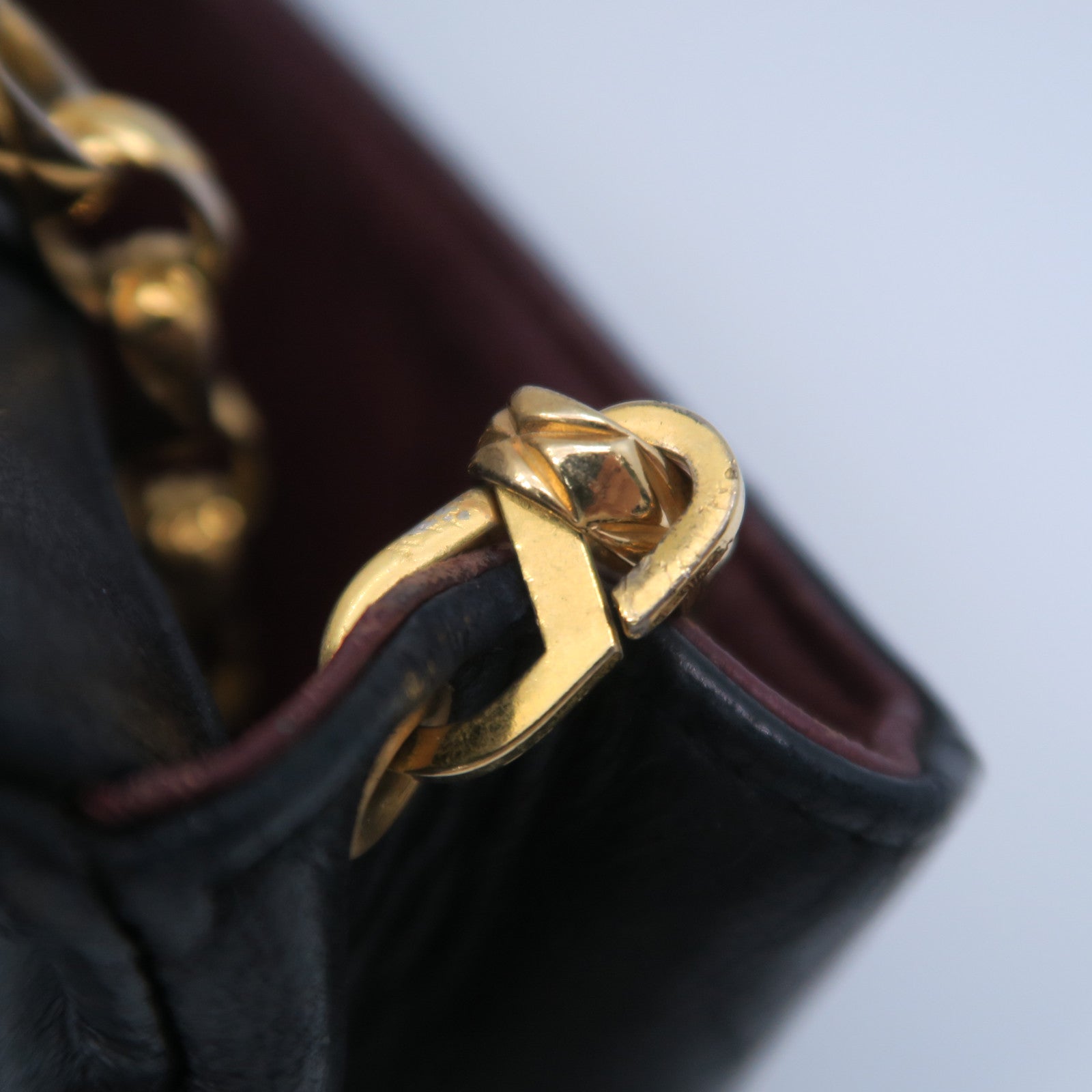 CHANEL 菱格羊皮皮革Chain Shoulder Bag金扣肩背袋黑色