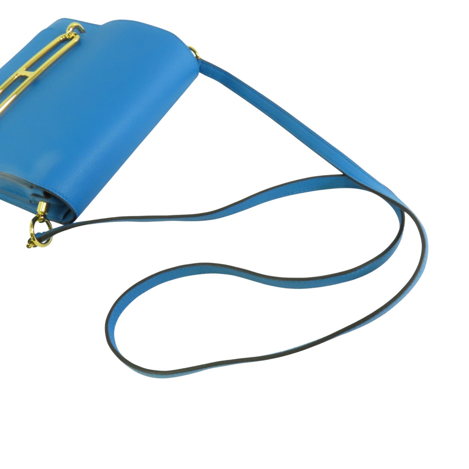 HERMES Evercolour皮革Roulis Mini金扣肩背袋