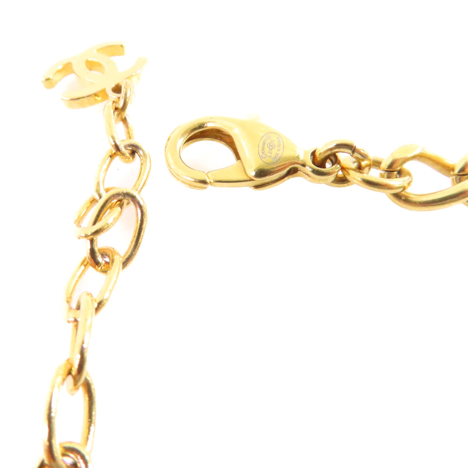 CHANEL 金屬CC Necklace金扣項鏈金色/黑色