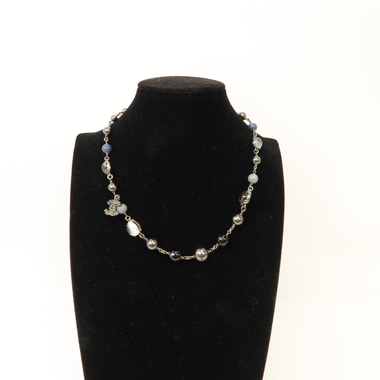 CHANEL PVC/金屬Necklace項鍊藍色