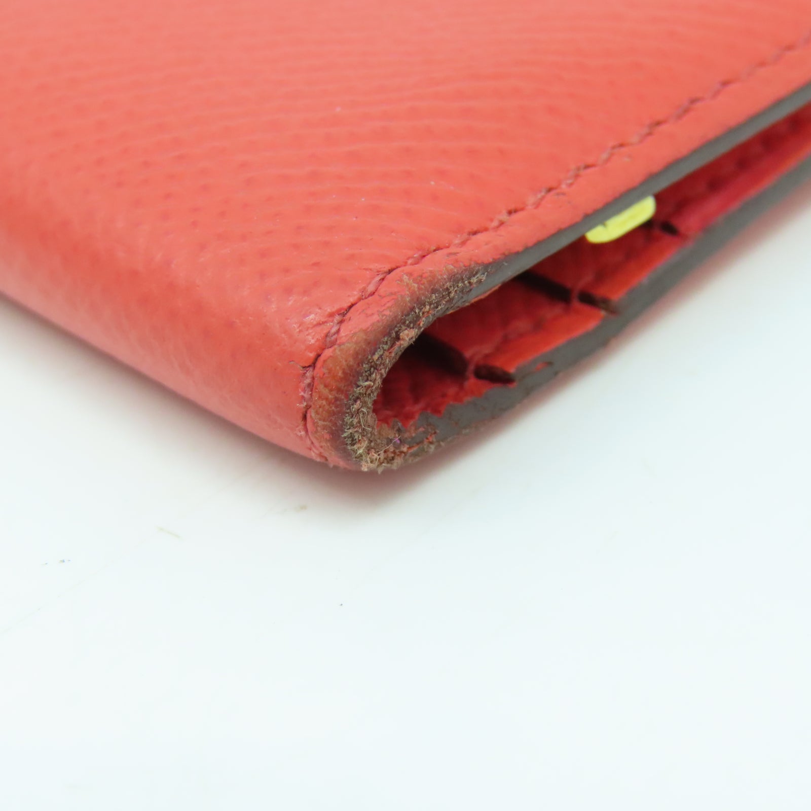 HERMES 【清倉大減價】Veau Epsom皮革Bearn Wallet金扣長錢包橙色