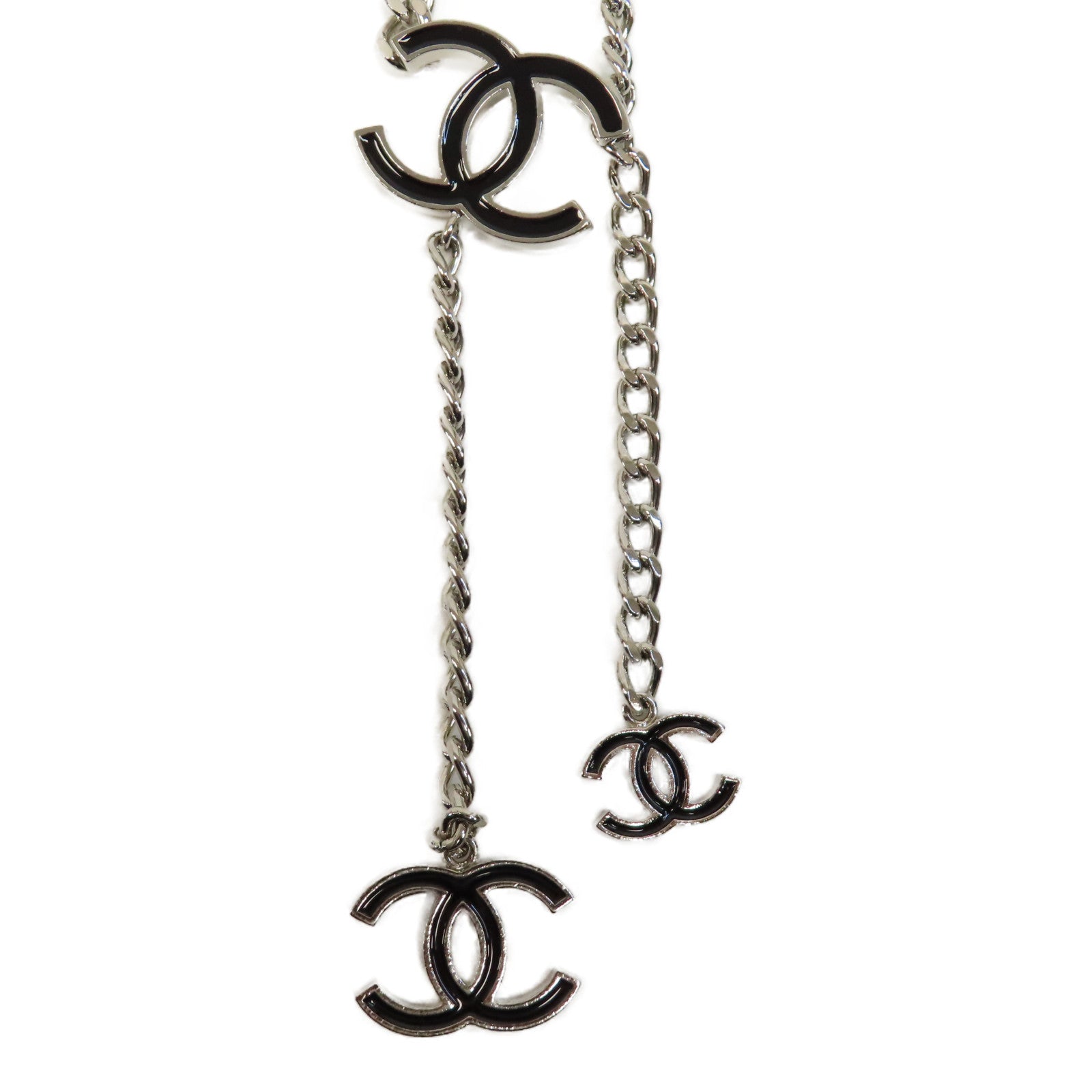 CHANEL 金屬Chain Belt腰帶銀色/黑色