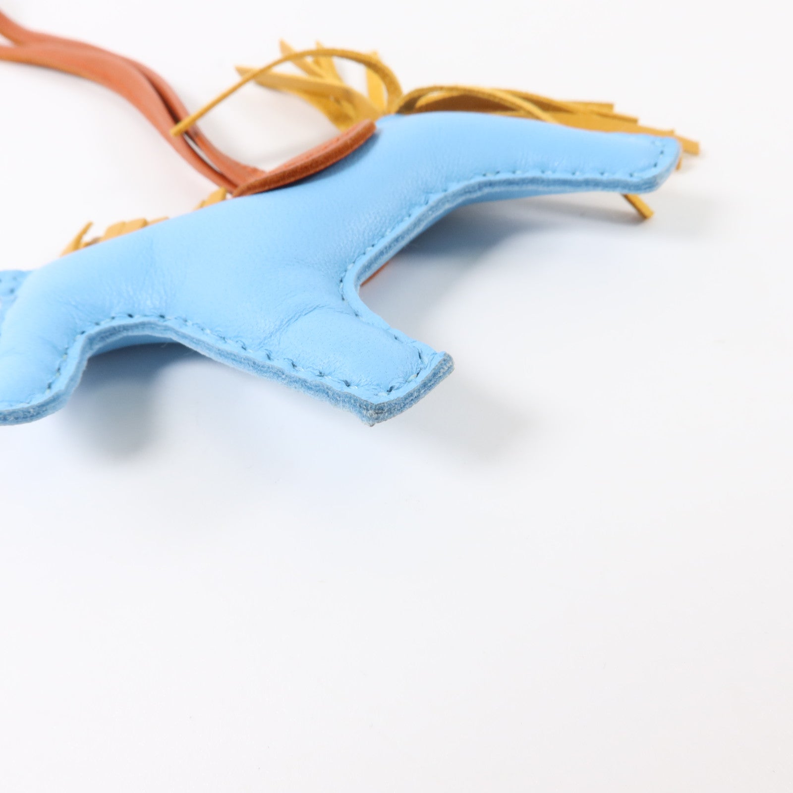 HERMES Milo皮革Rodeo PM掛飾Celeste/Cornaline/Jaune De Naples
