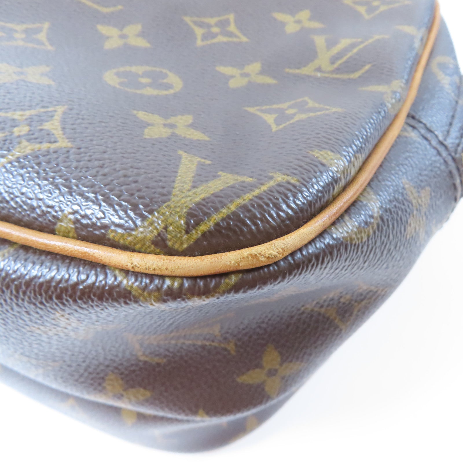 LOUIS VUITTON Monogram Reporter PM金扣肩背袋啡色