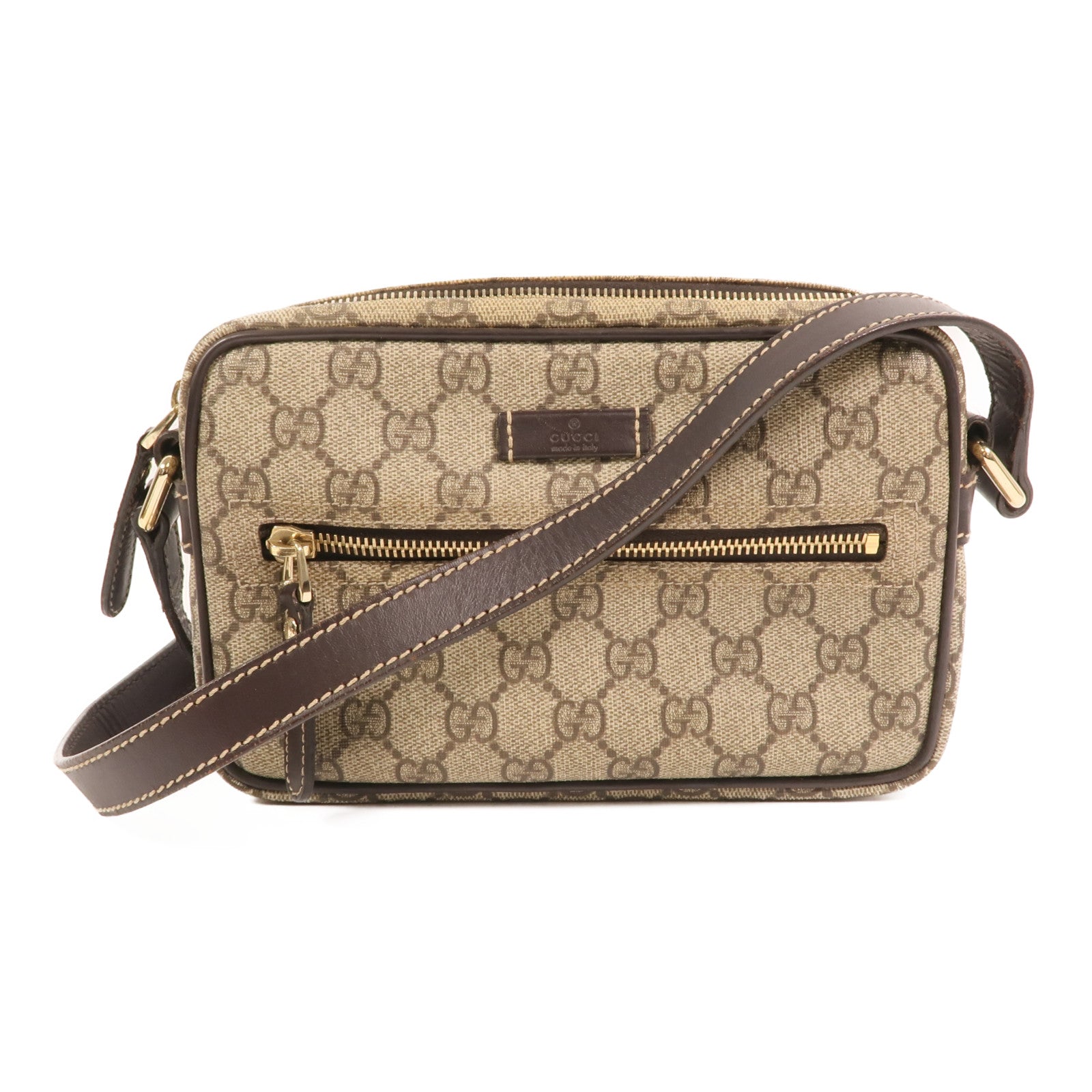 GUCCI GG帆布Shoulder Bag金扣肩背袋