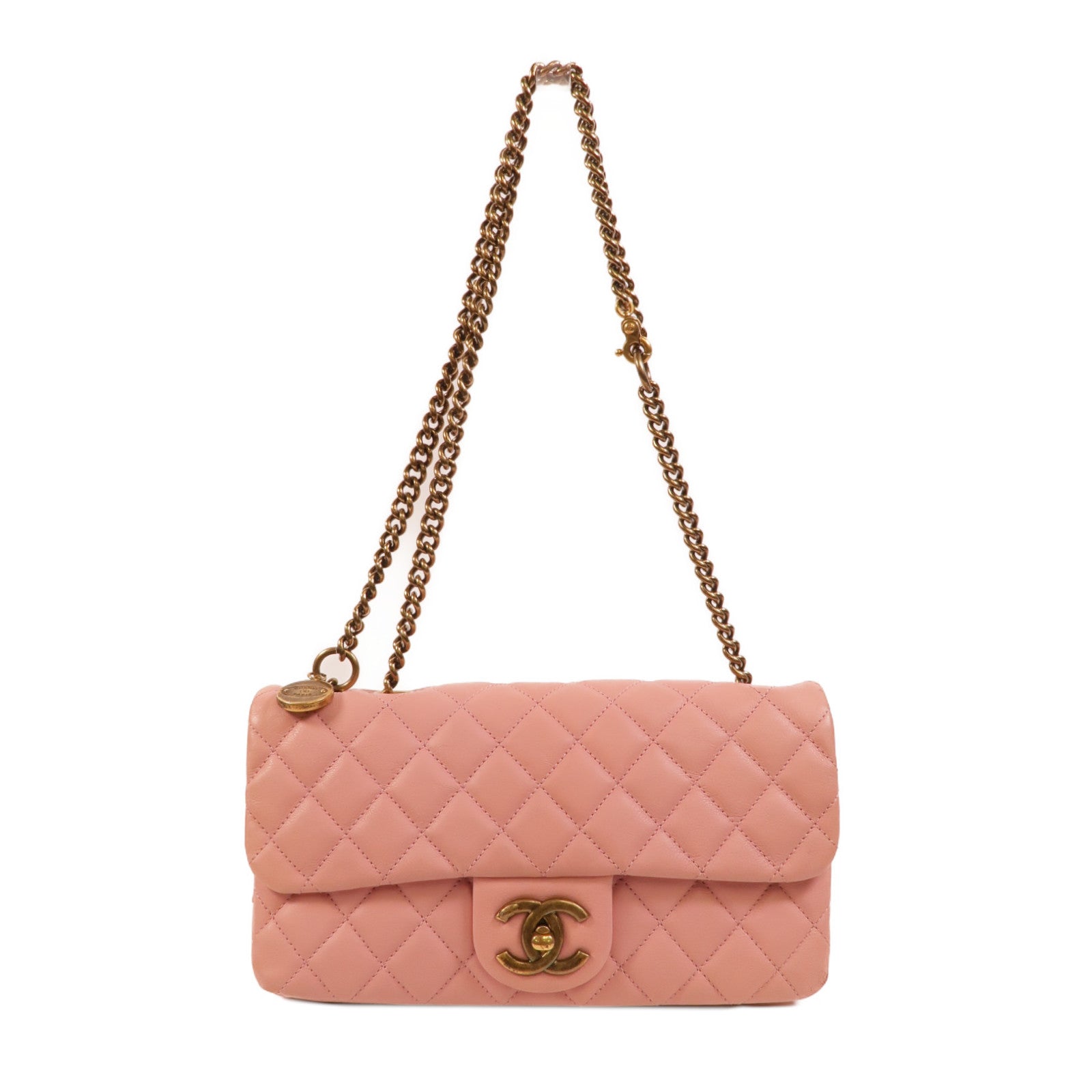 CHANEL 牛皮皮革Chain Shoulder Bag鏈帶手挽肩背兩用袋