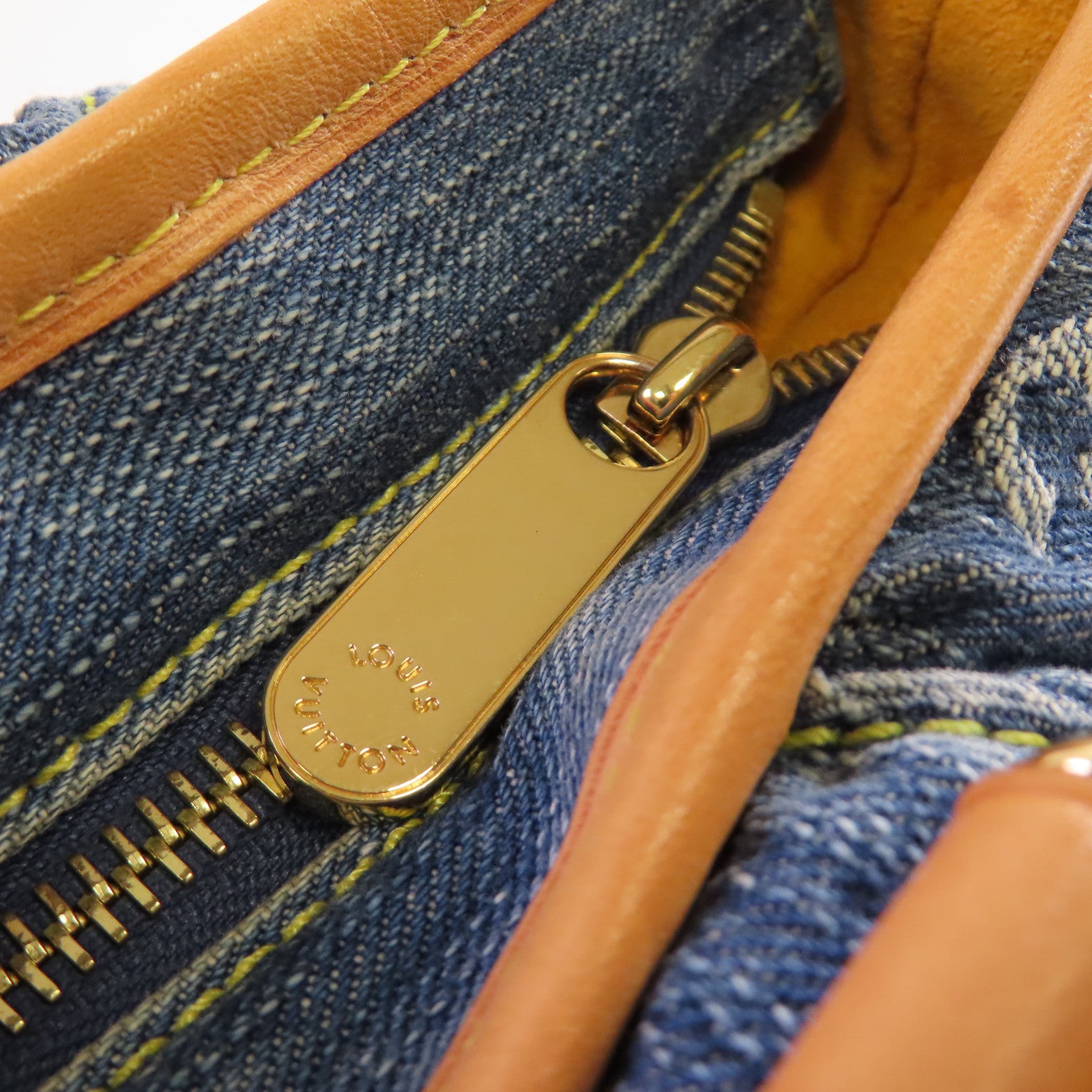 LOUIS VUITTON Monogram Denim Neo Cabby MM 2Way Shoulder Bag金扣手挽肩背兩用袋藍色