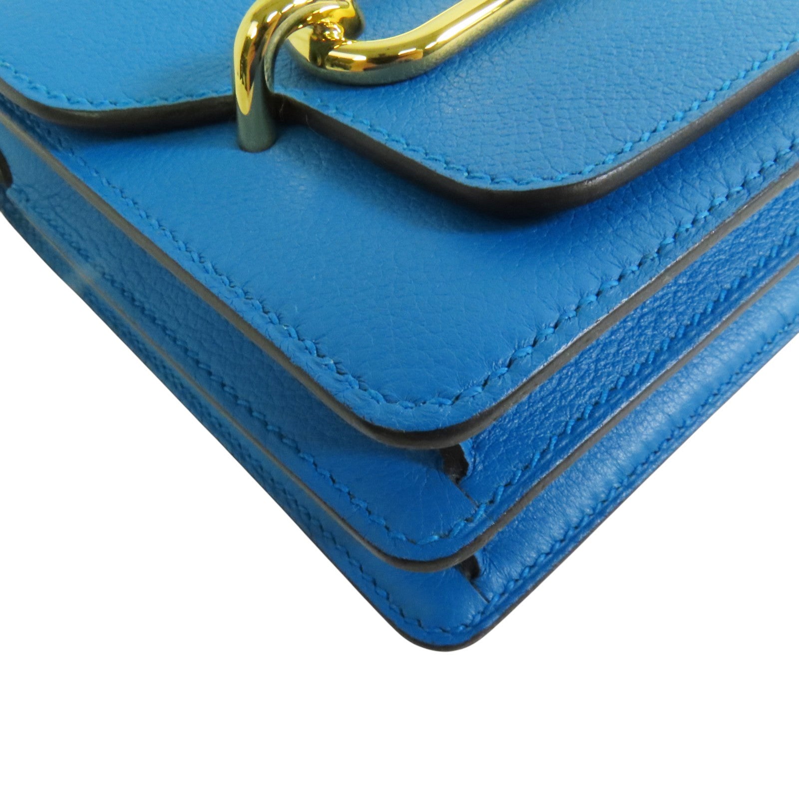 HERMES Evercolour皮革Roulis Mini金扣肩背袋