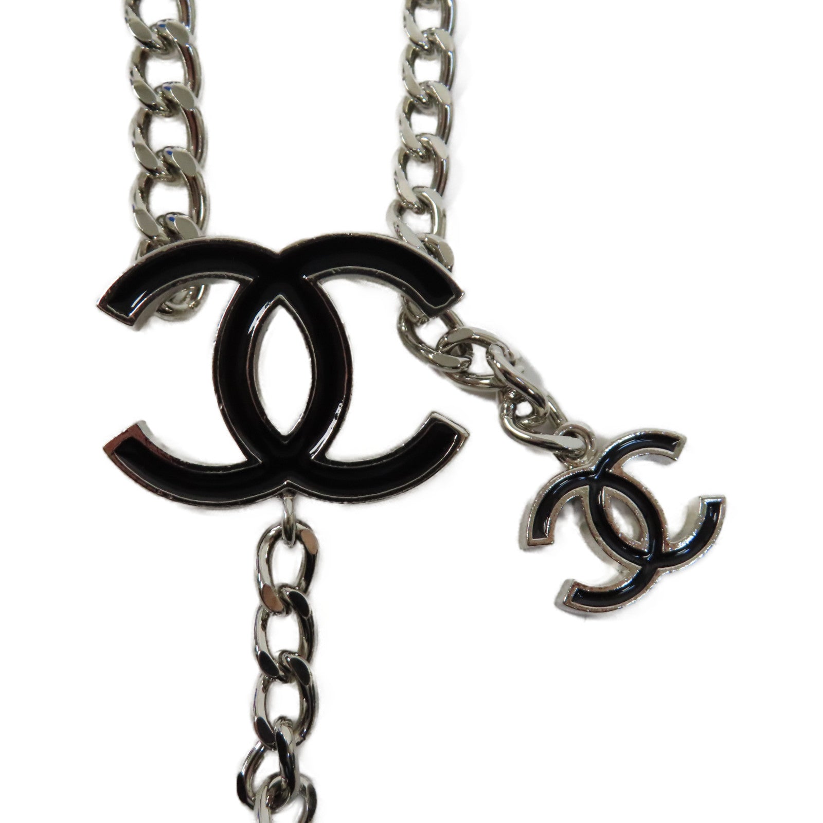 CHANEL 金屬Chain Belt腰帶銀色/黑色