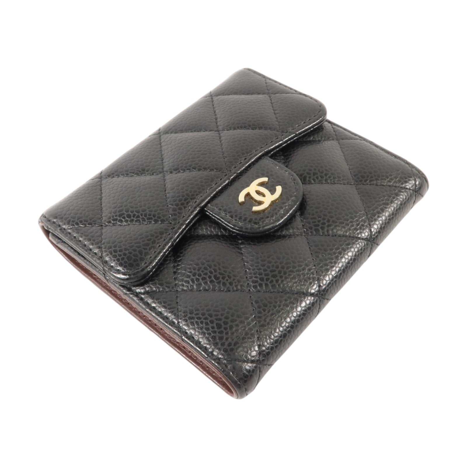 CHANEL 牛皮皮革Classic Small Flap Wallet金扣錢包