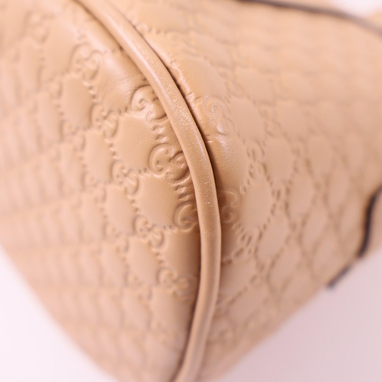 GUCCI 牛皮皮革Mini Dome金扣手挽肩背兩用袋棕色