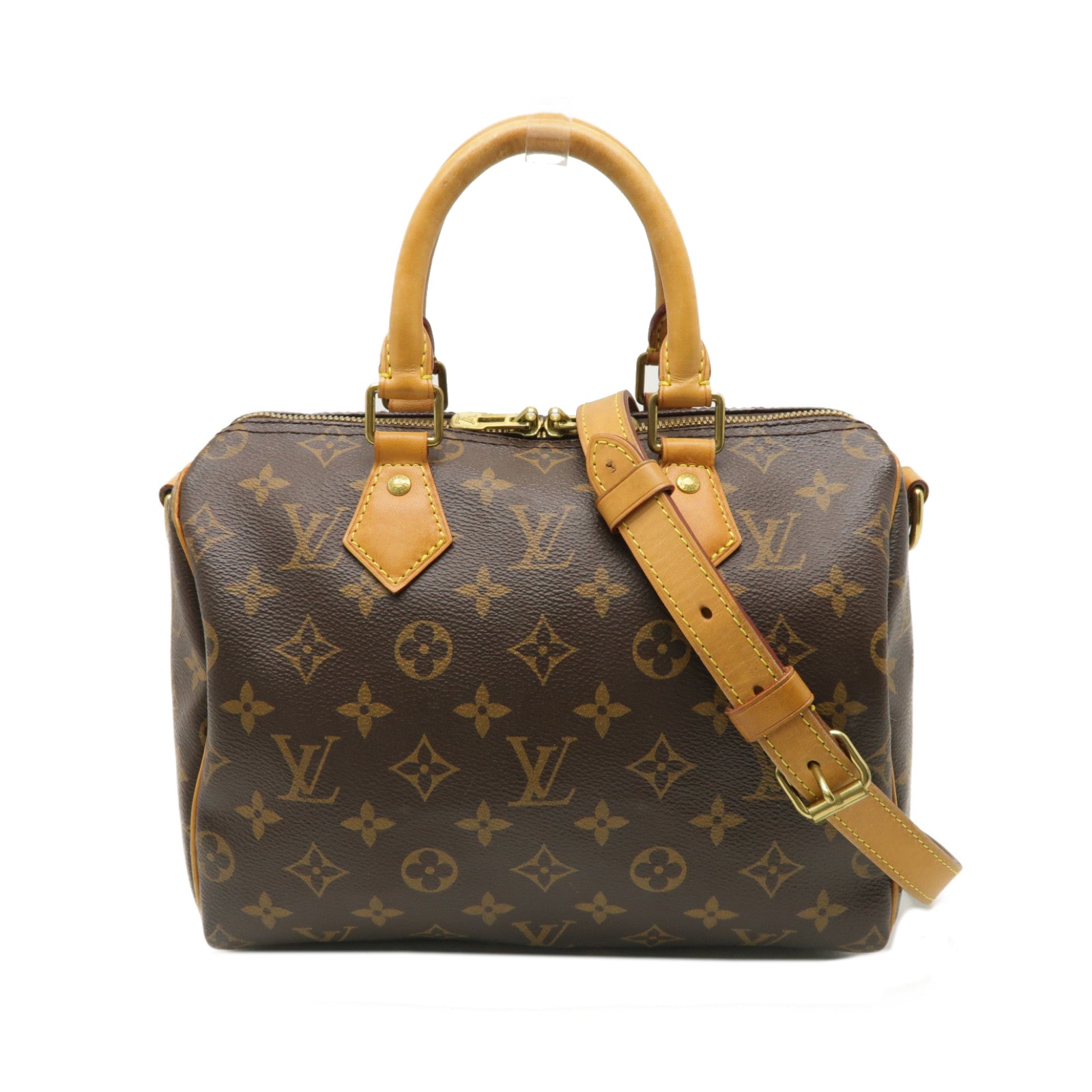 LOUIS VUITTON 【激減優惠】Monogram Speedy 25 Bandouliere金扣手挽肩背兩用袋啡色