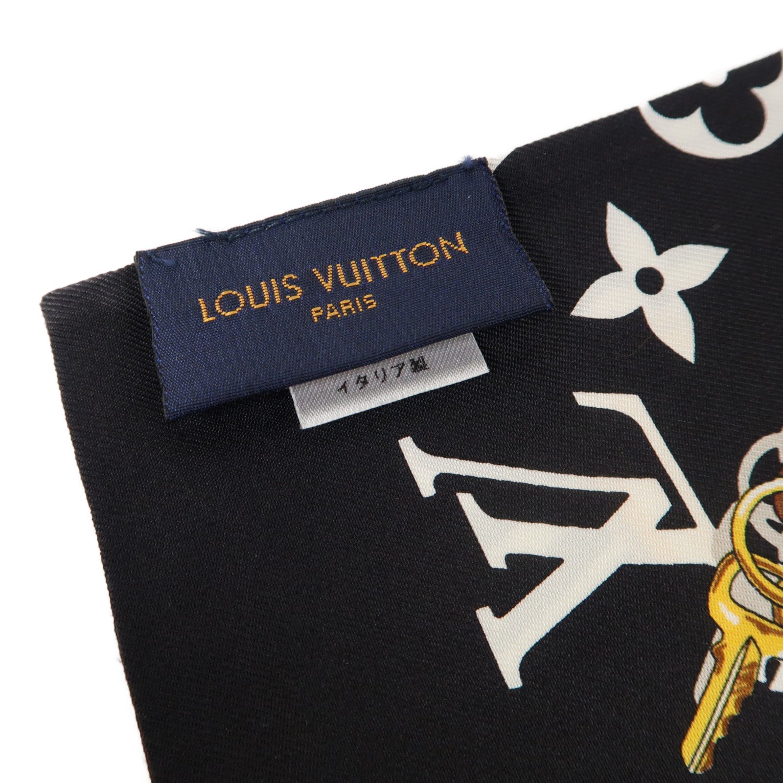 LOUIS VUITTON 絲質Scarf絲巾黑色/白色