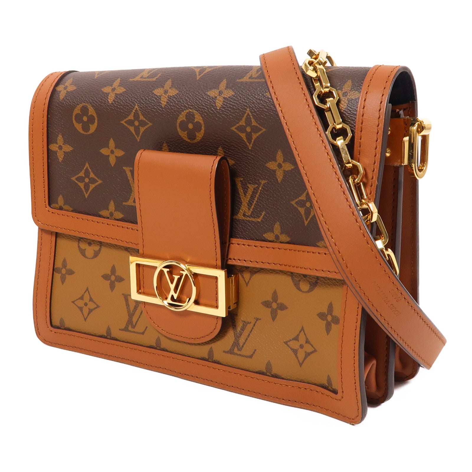 LOUIS VUITTON【激減優惠】 Monogram/Monogram Reverse Dauphine MM金扣手挽肩背兩用袋棕色