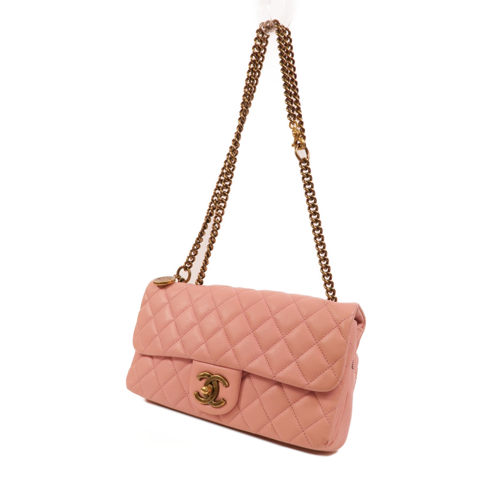 CHANEL 牛皮皮革Chain Shoulder Bag鏈帶手挽肩背兩用袋
