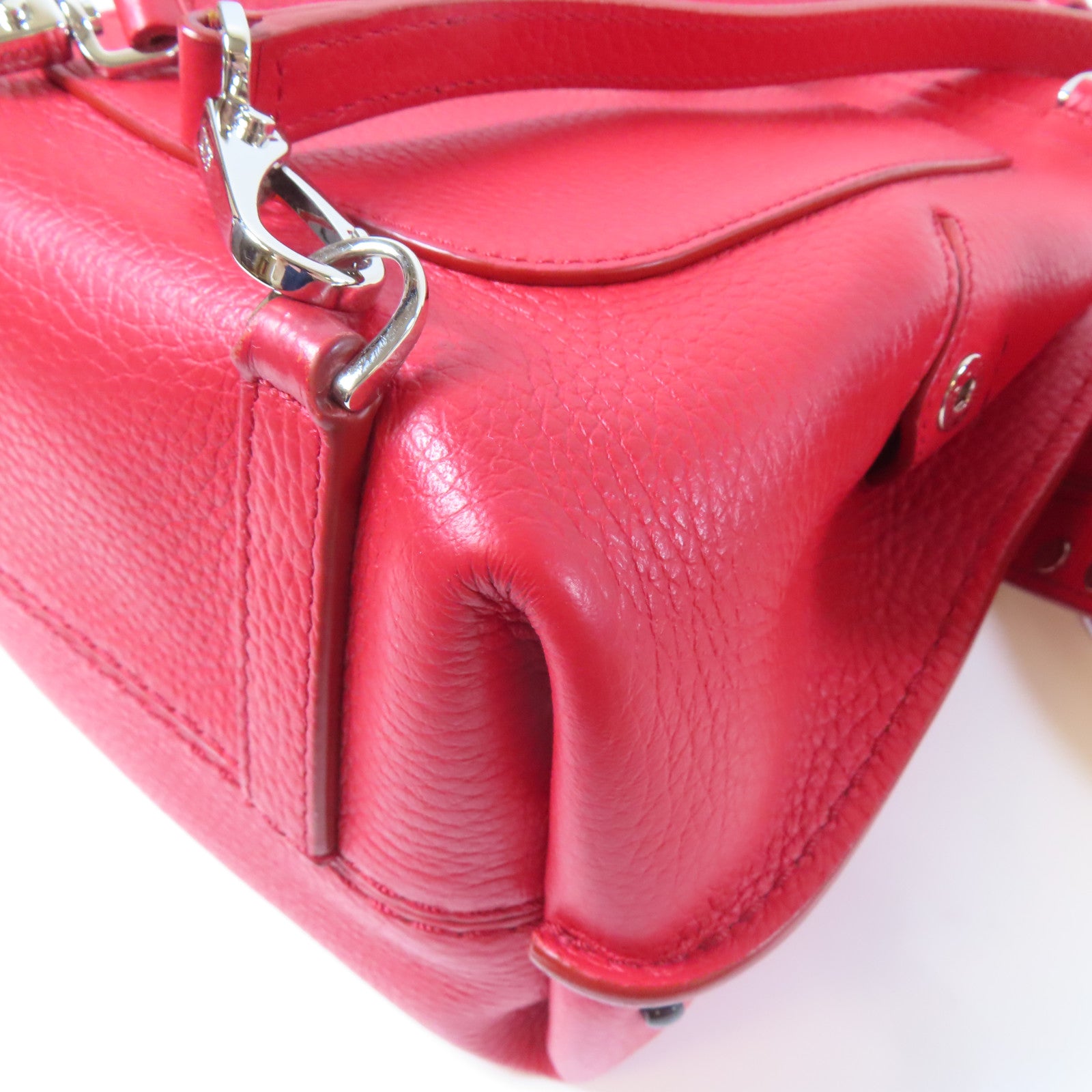 TOD’S 【激減優惠】牛皮皮革Backpack銀扣背包紅色