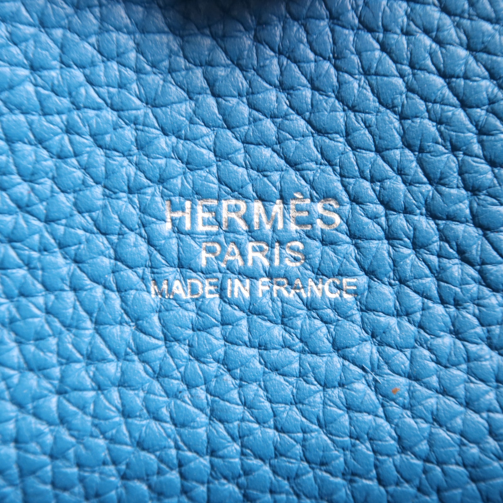 HERMES Clemence皮革So Kelly 22銀扣肩背袋Bleu Saphir