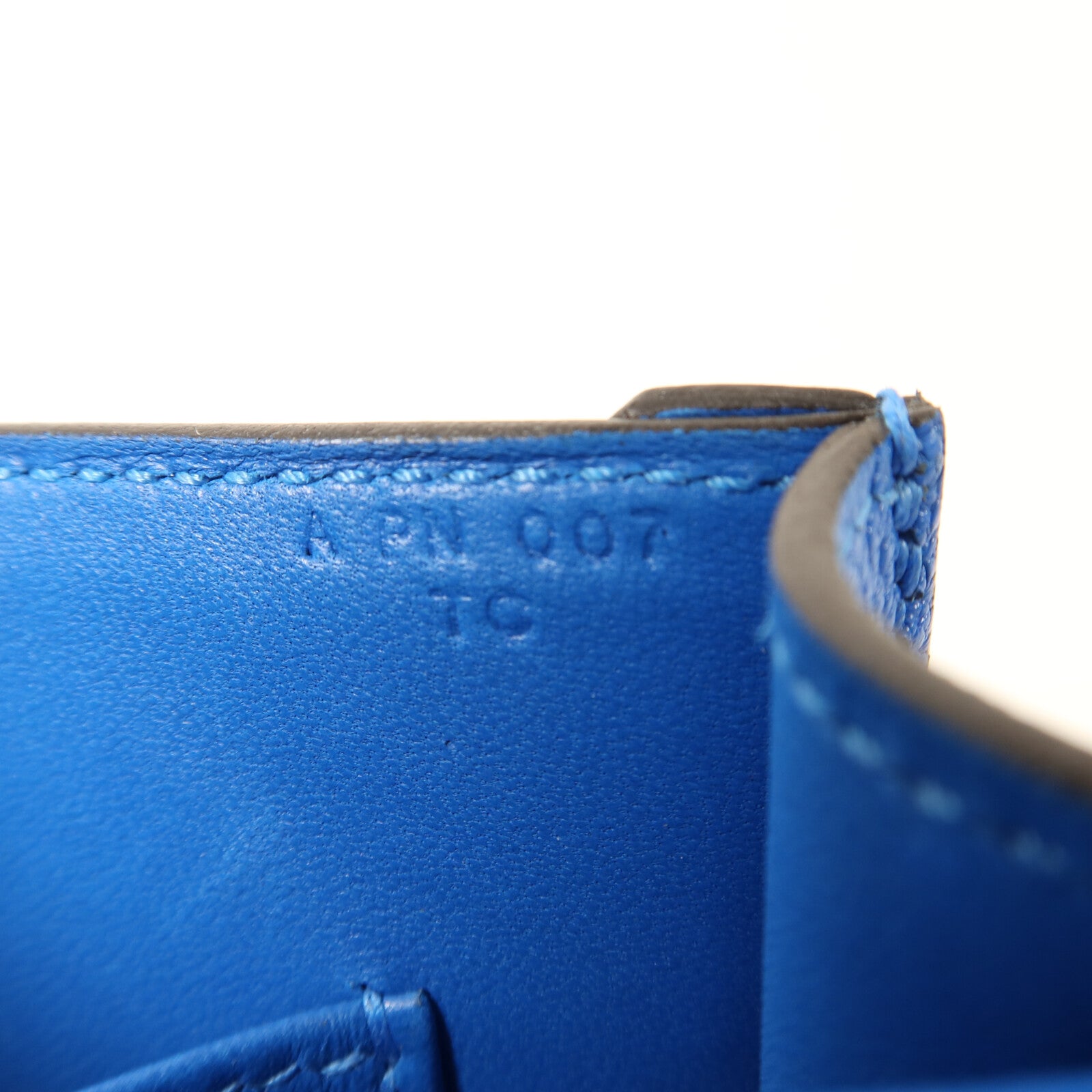 HERMES Chevre皮革Verrou Mini銀扣鏈帶肩背袋Blue Hydra