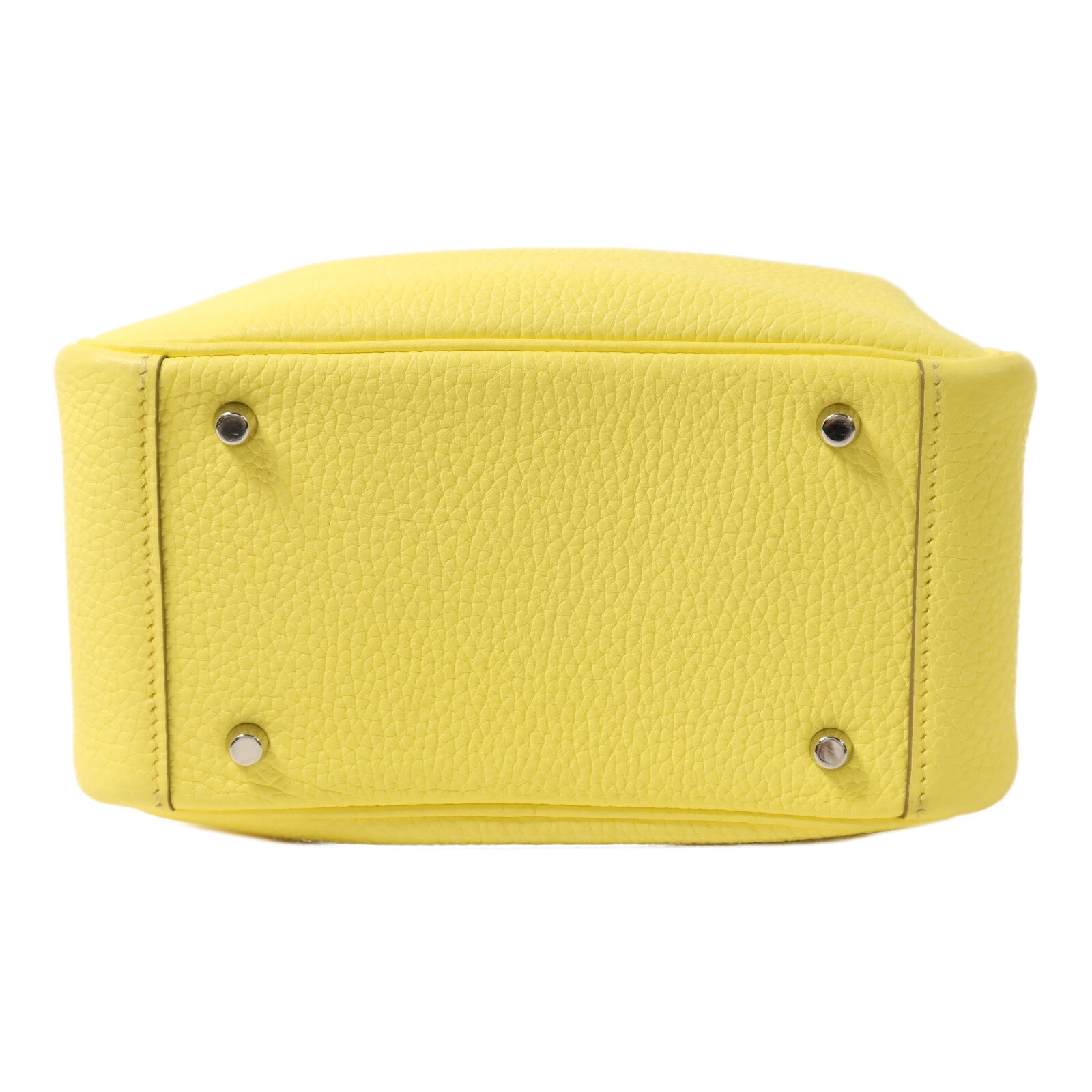 HERMES Clemence皮革Mini Lindy銀扣手挽肩背兩用袋Lime