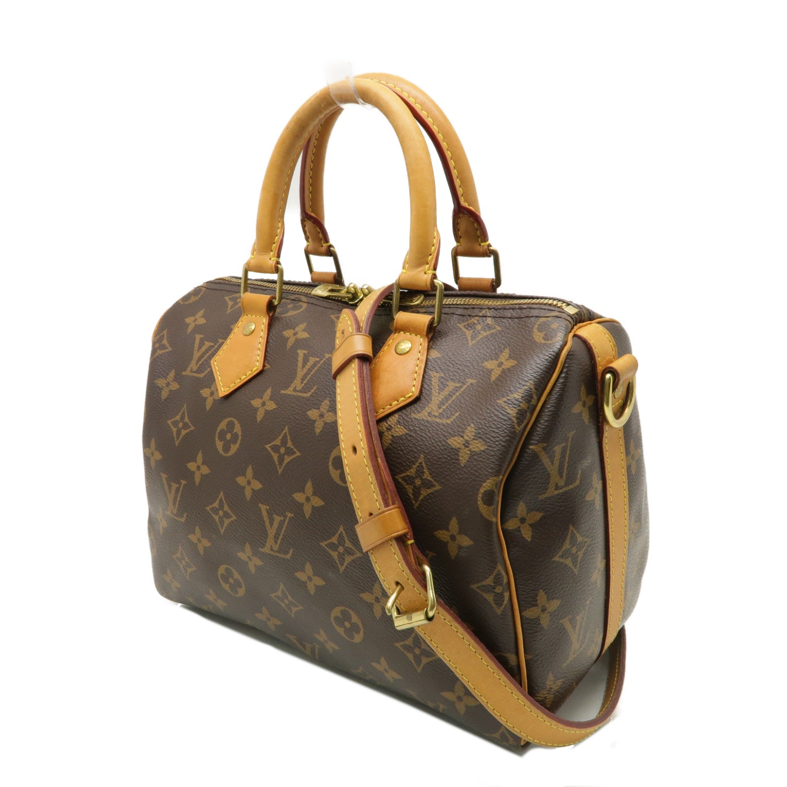 LOUIS VUITTON 【激減優惠】Monogram Speedy 25 Bandouliere金扣手挽肩背兩用袋啡色