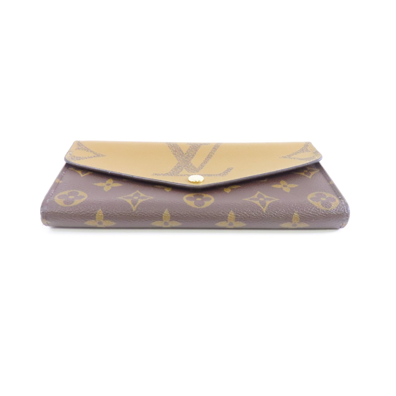 LOUIS VUITTON Monogram Giant Reverse Sarah Wallet金扣長錢包棕色