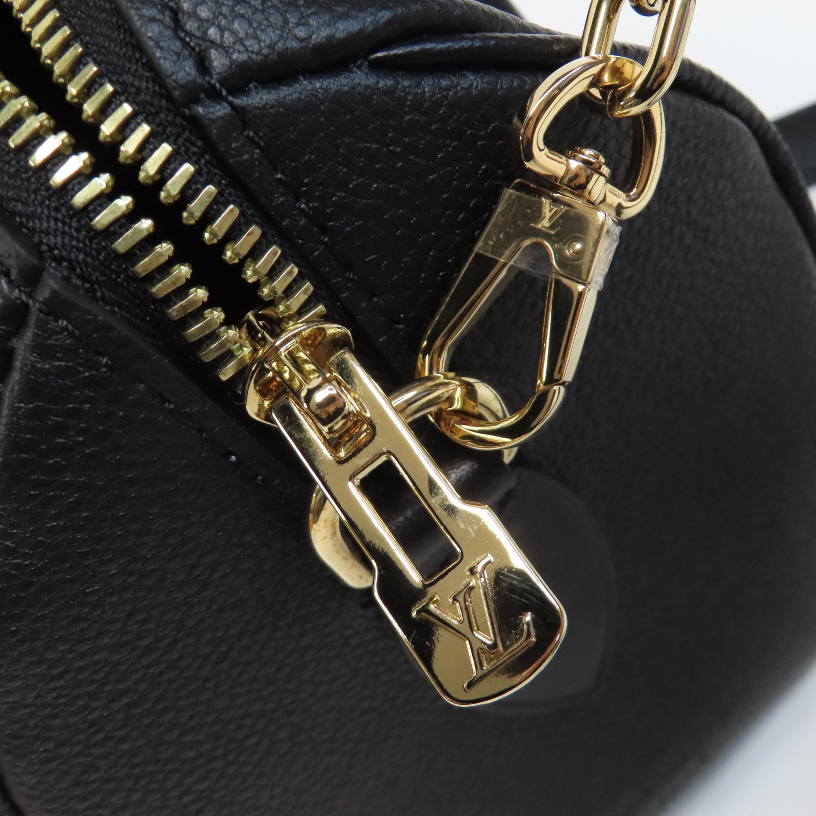LOUIS VUITTON Monogram Empreinte Speedy Bandouliere 20金釦手挽肩背兩用袋黑色