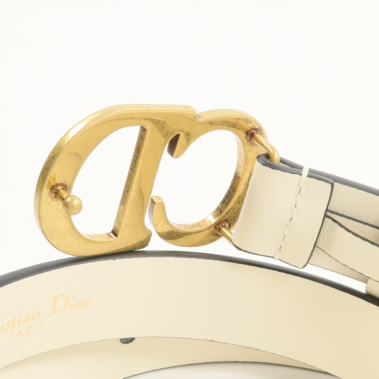 Dior 牛皮皮革/金屬Saddle Belt 75cm皮帶