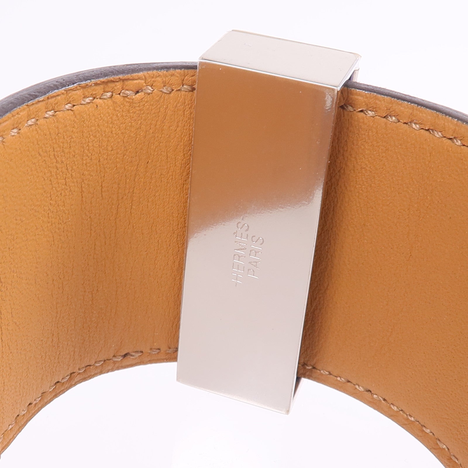 HERMES 【激減優惠】Alligator皮革Collier de Chien Bracelet銀扣手帶Bleu Electrique