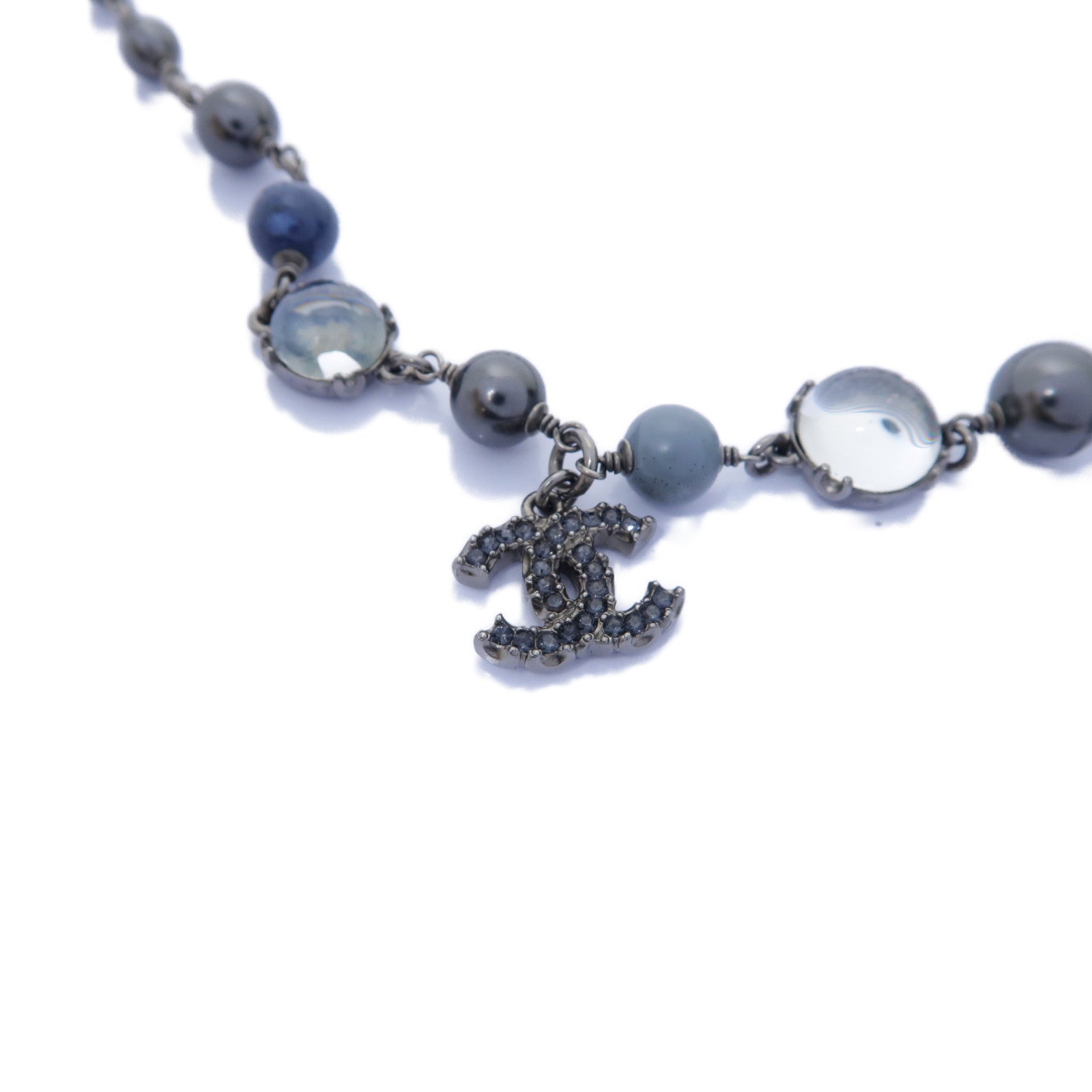CHANEL PVC/金屬Necklace項鍊藍色