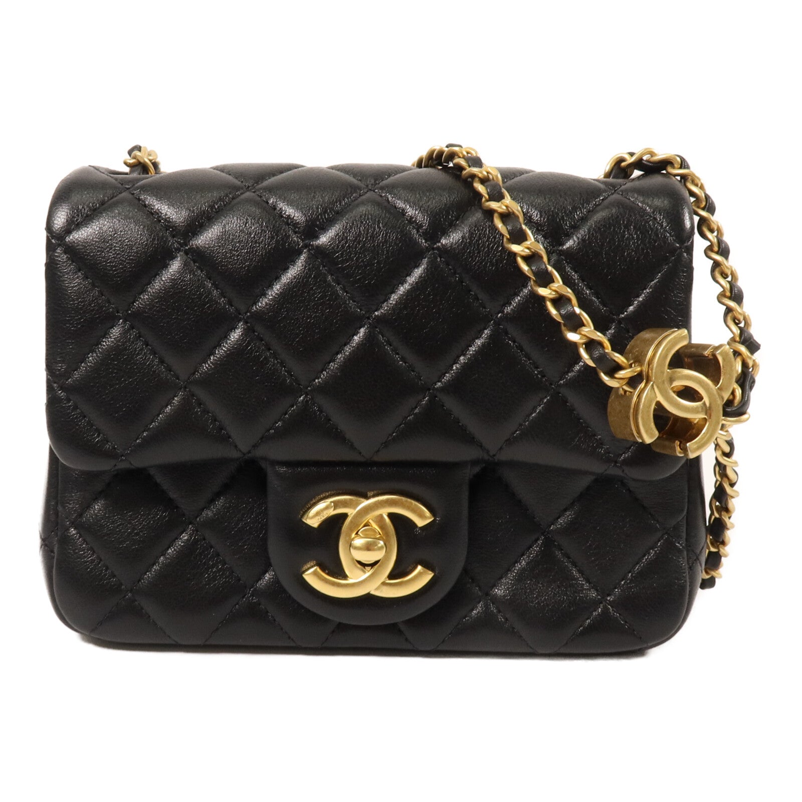 CHANEL 羊皮皮革Mini Classic Flap Bag鏈帶肩背袋