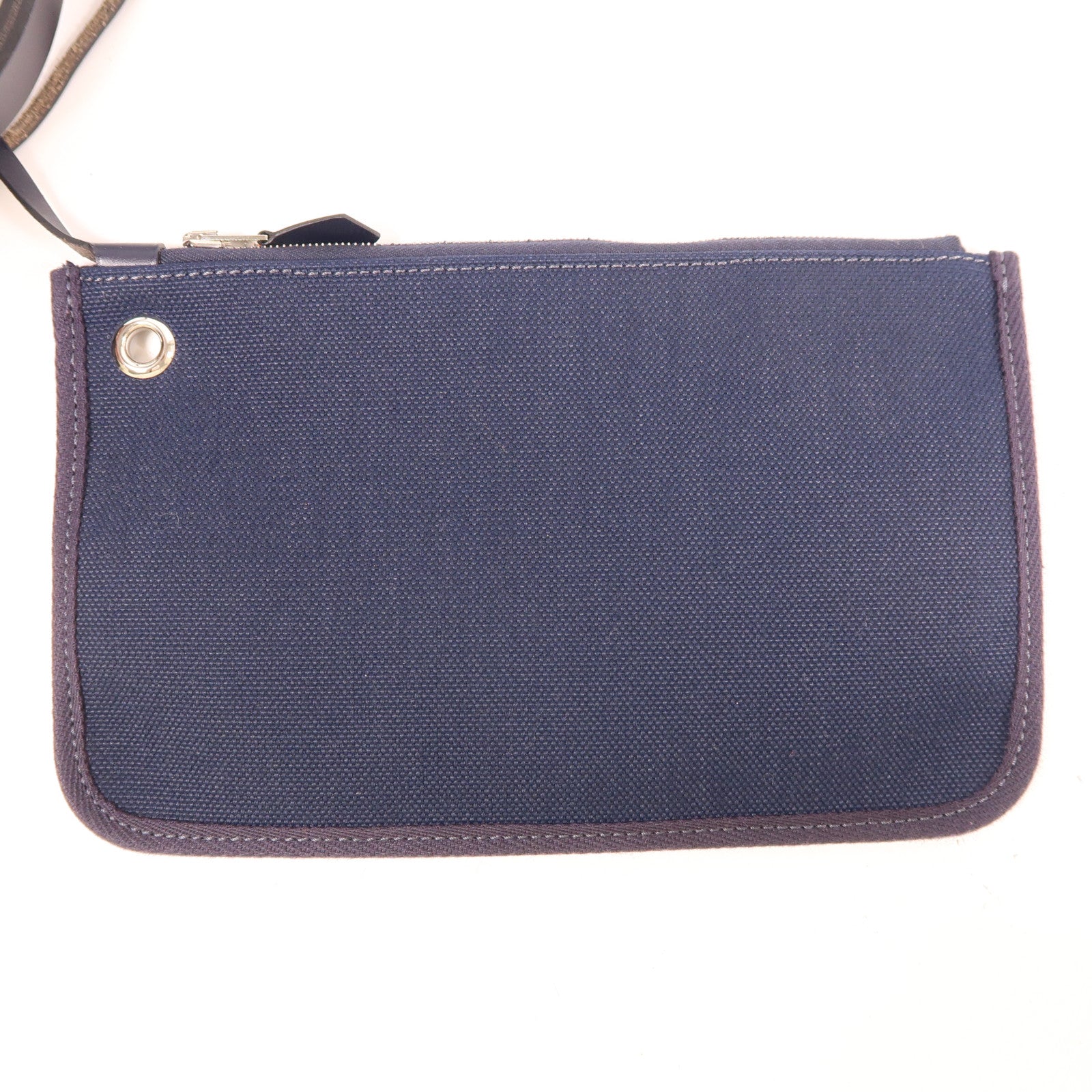 HERMES 帆布/皮革Herbag PM銀扣手挽肩背兩用袋綠色/黑色