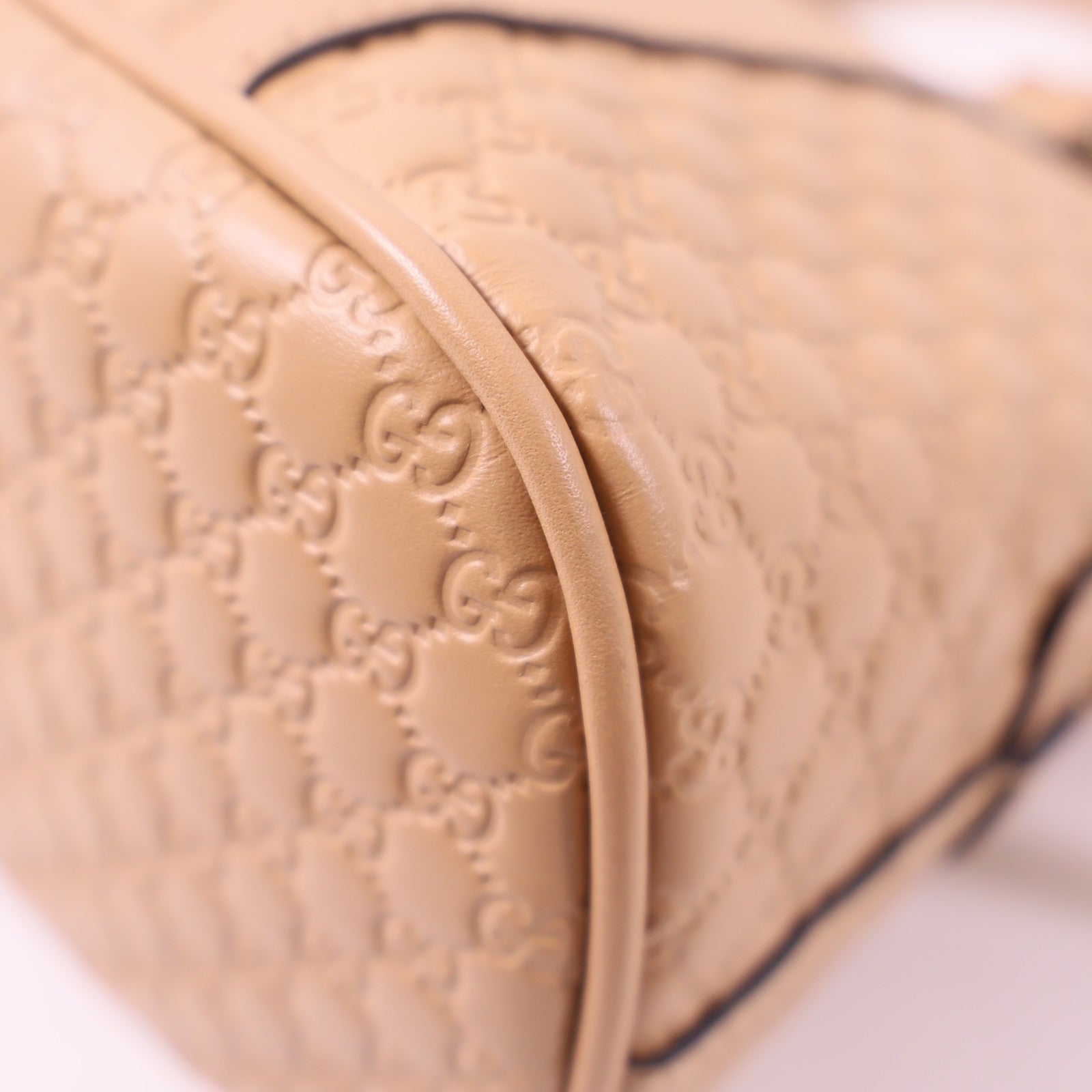 GUCCI 牛皮皮革Mini Dome金扣手挽肩背兩用袋棕色