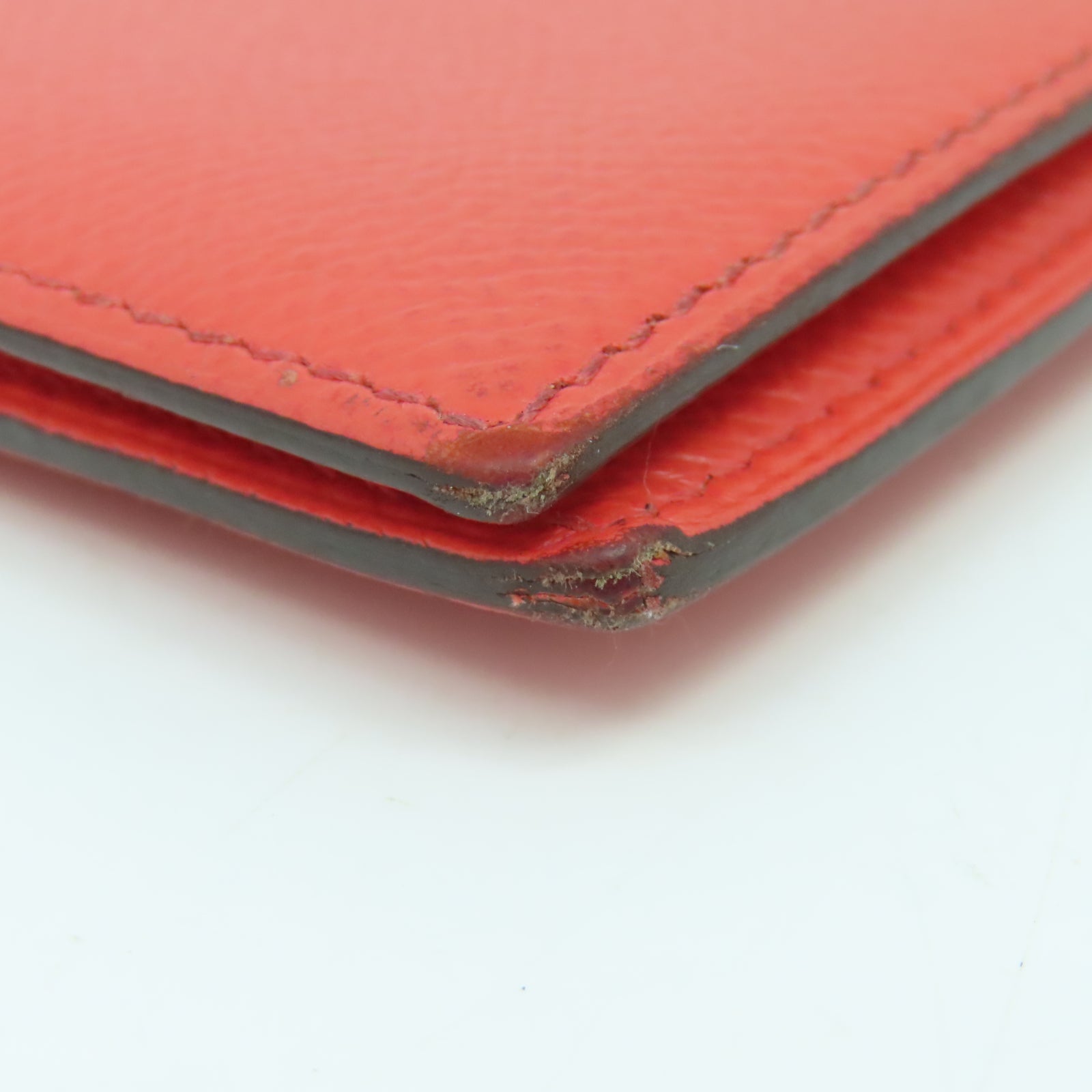 HERMES 【清倉大減價】Veau Epsom皮革Bearn Wallet金扣長錢包橙色