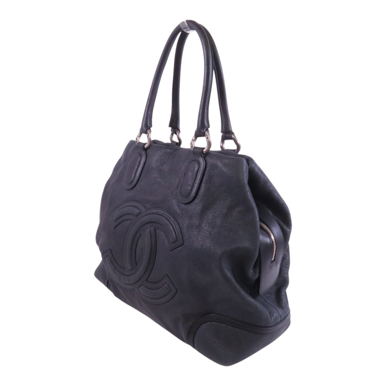 CHANEL 牛皮皮革Shoulder Bag銀扣肩背袋