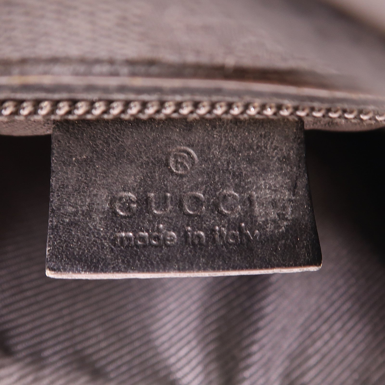 GUCCI 帆布Shoulder Bag銀扣肩背袋