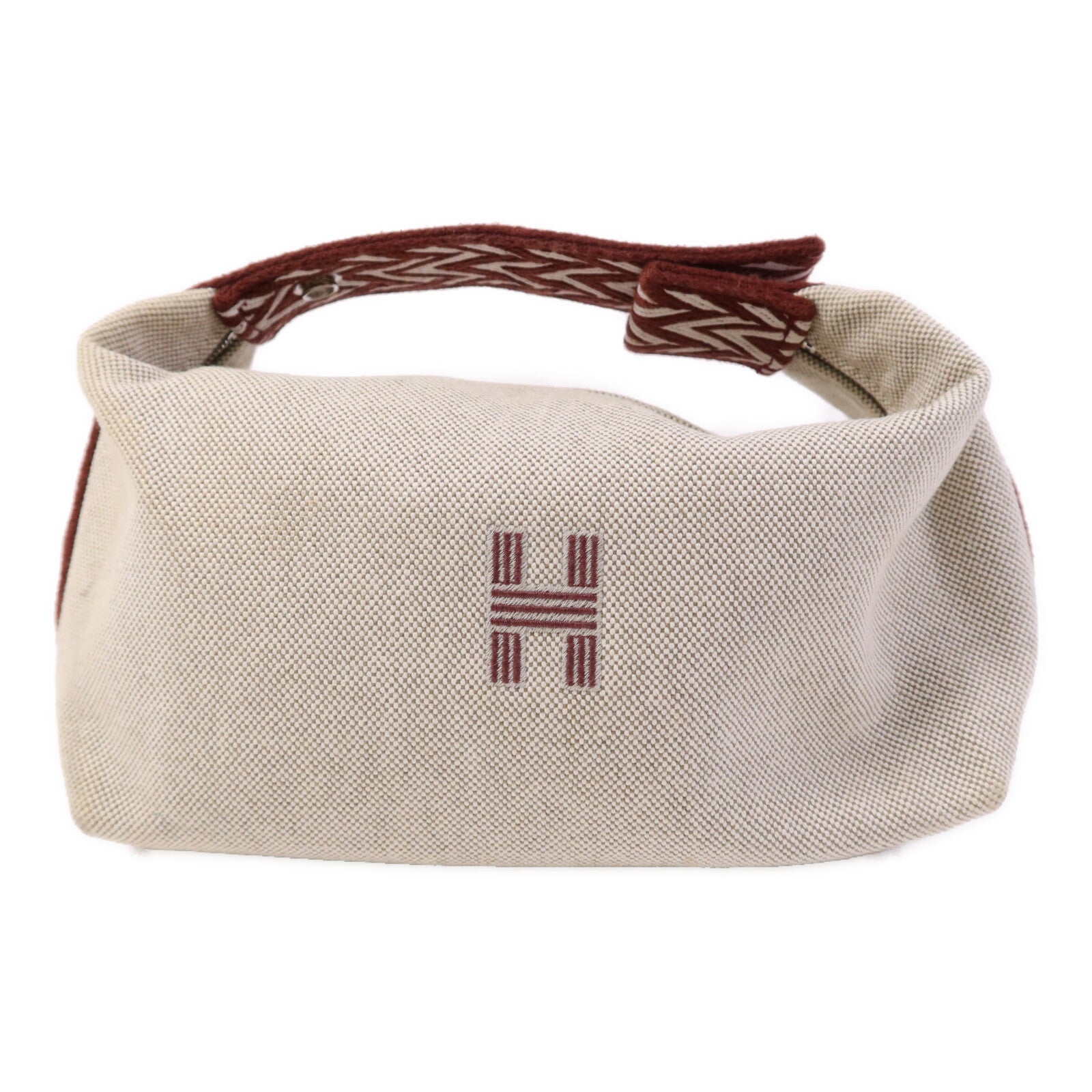 HERMES 帆布Bride A Brac GM銀扣手挽袋
