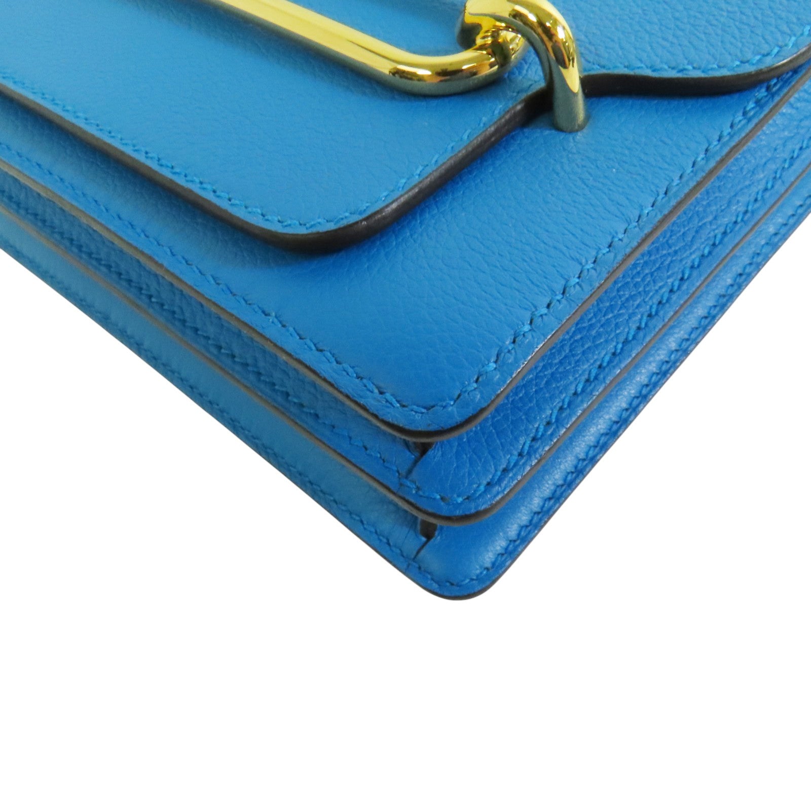 HERMES Evercolour皮革Roulis Mini金扣肩背袋