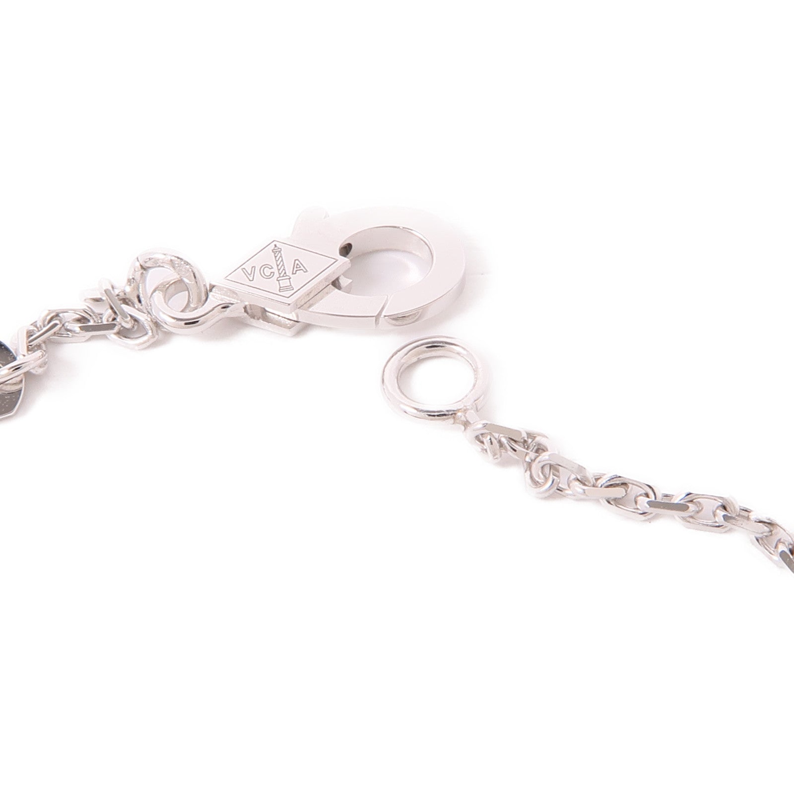 Van Cleef & Arpels 18K白金Vintage Alhambra Diamond Necklace鑽石項鍊