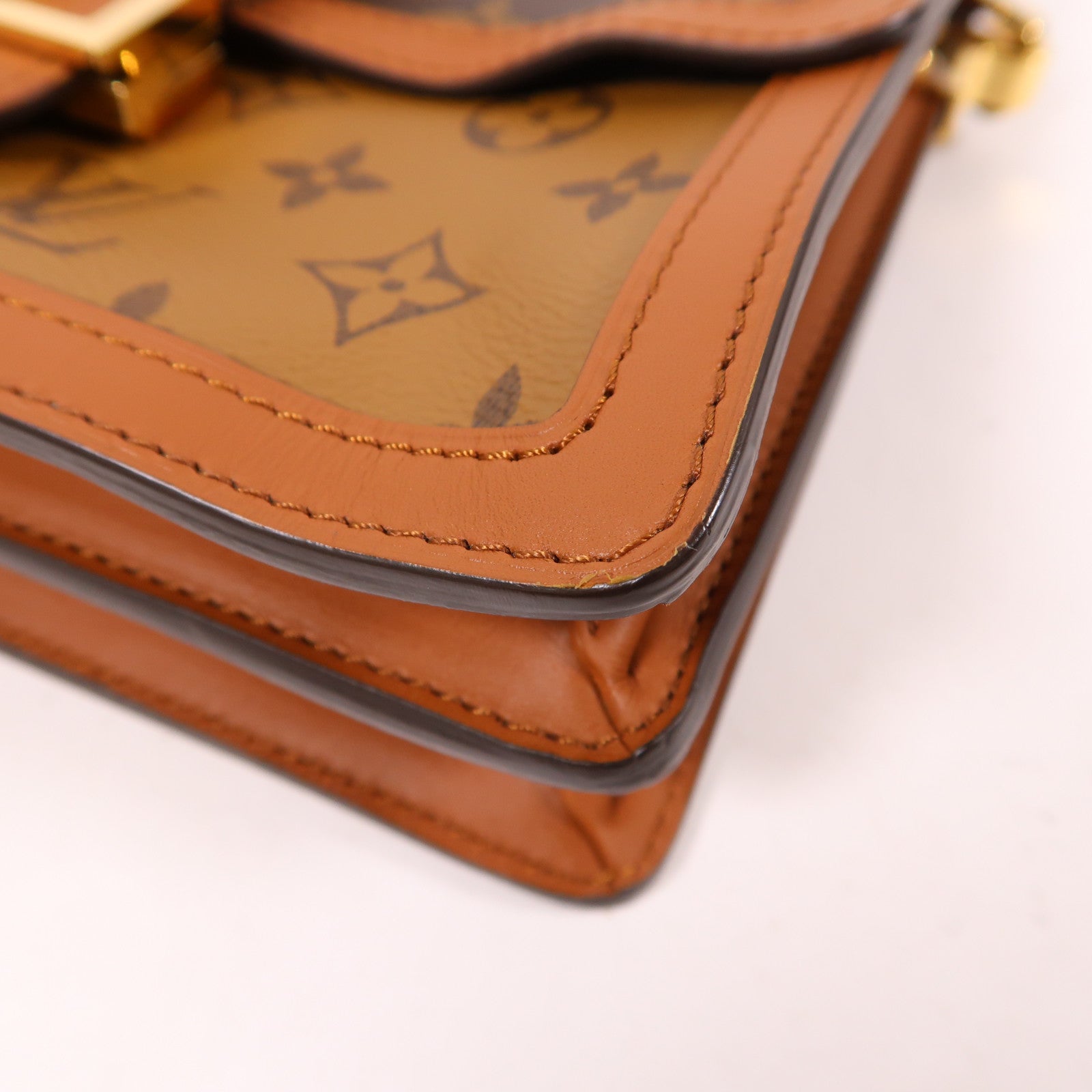 LOUIS VUITTON【激減優惠】 Monogram/Monogram Reverse Dauphine MM金扣手挽肩背兩用袋棕色